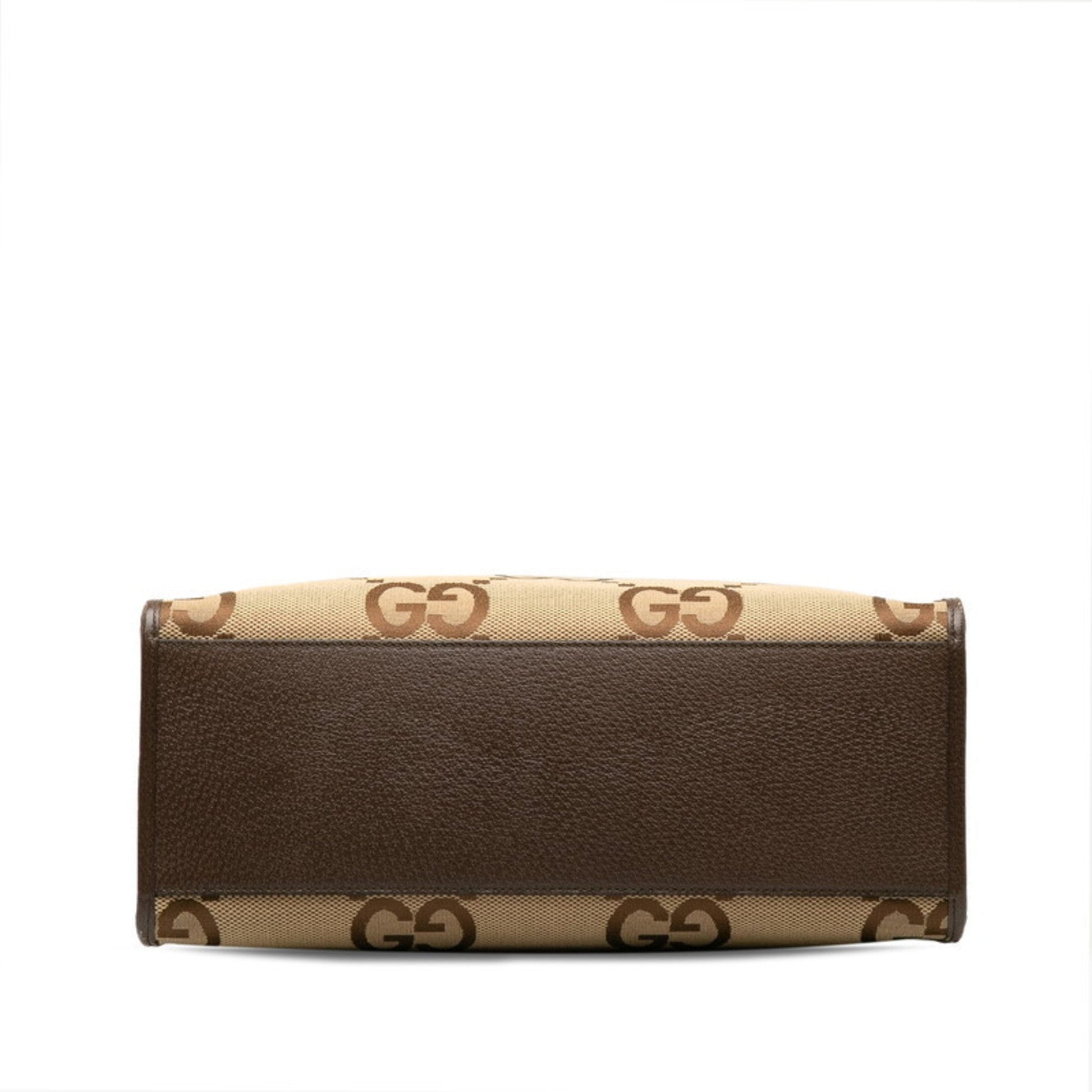 Gucci Beige Multi-Color Canvas Leather Shoulder Bag Tote Bag
