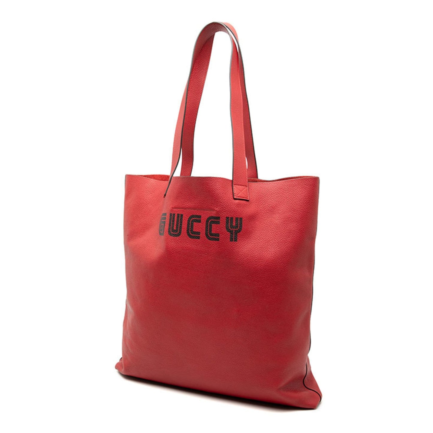 Gucci Beige Red Color Leather Shoulder Bag Tote Bag