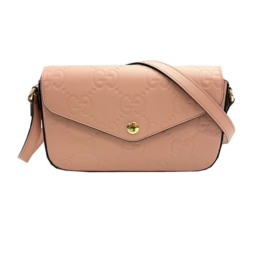 Gucci Pink Gg Leather Shoulder Bag