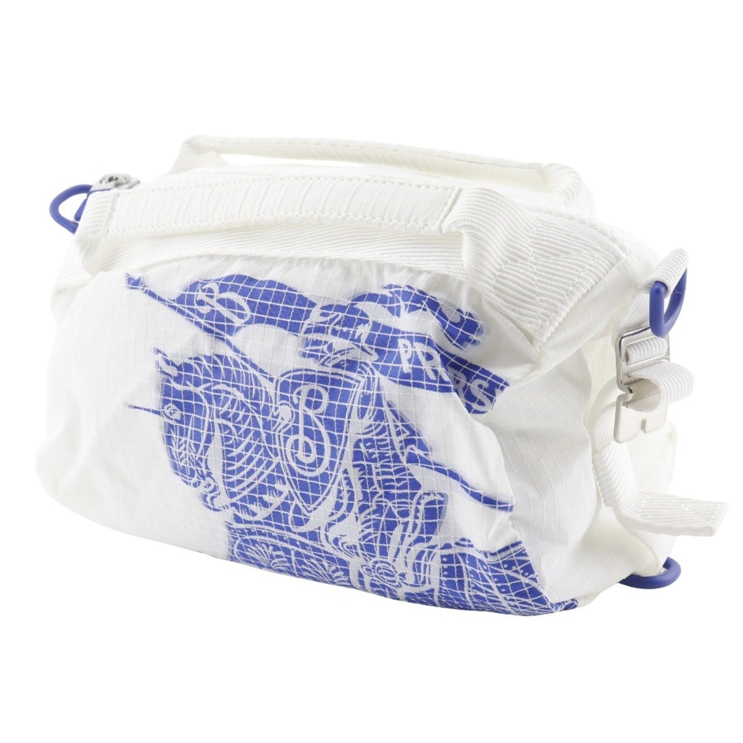 Burberry Shoulder Bag Nylon White Blue