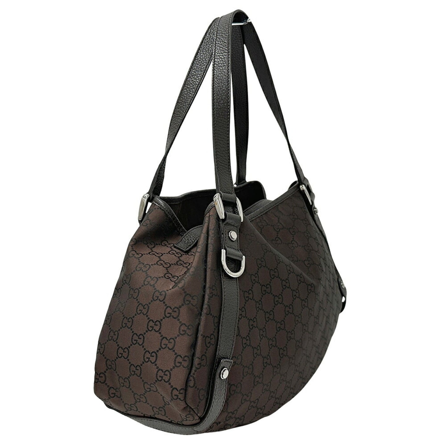Gucci Abbey Dark Brown Nylon Shoulder Bag Tote Bag
