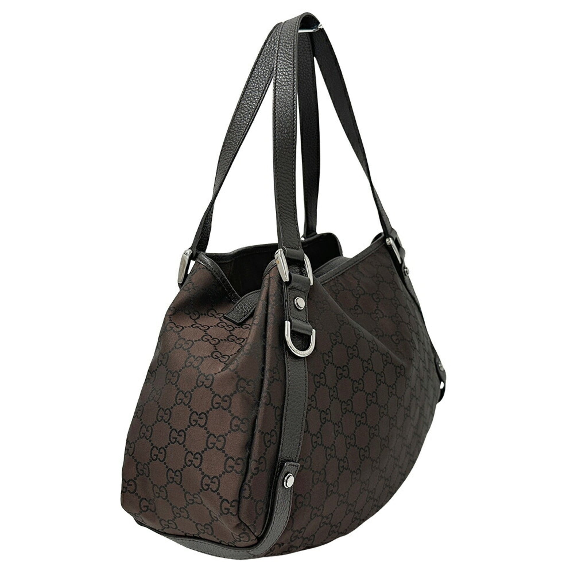 Gucci Abbey Dark Brown Nylon Shoulder Bag Tote Bag