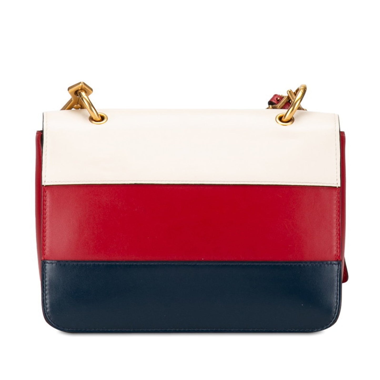 Gucci Navy Red Color White Leather Shoulder Bag