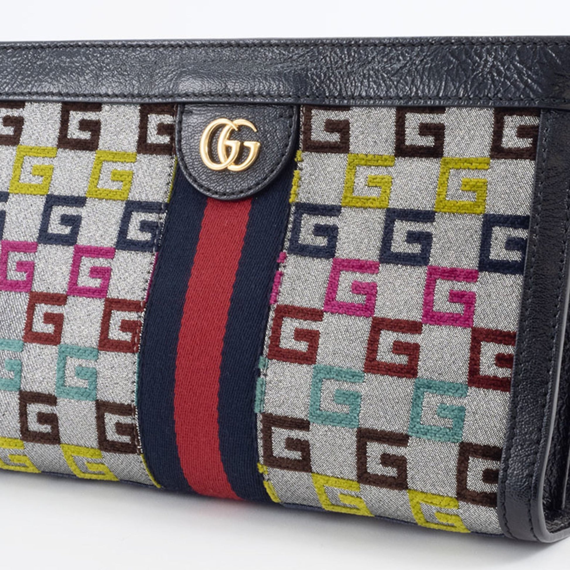 Gucci Multi-Color Canvas Leather Shoulder Bag