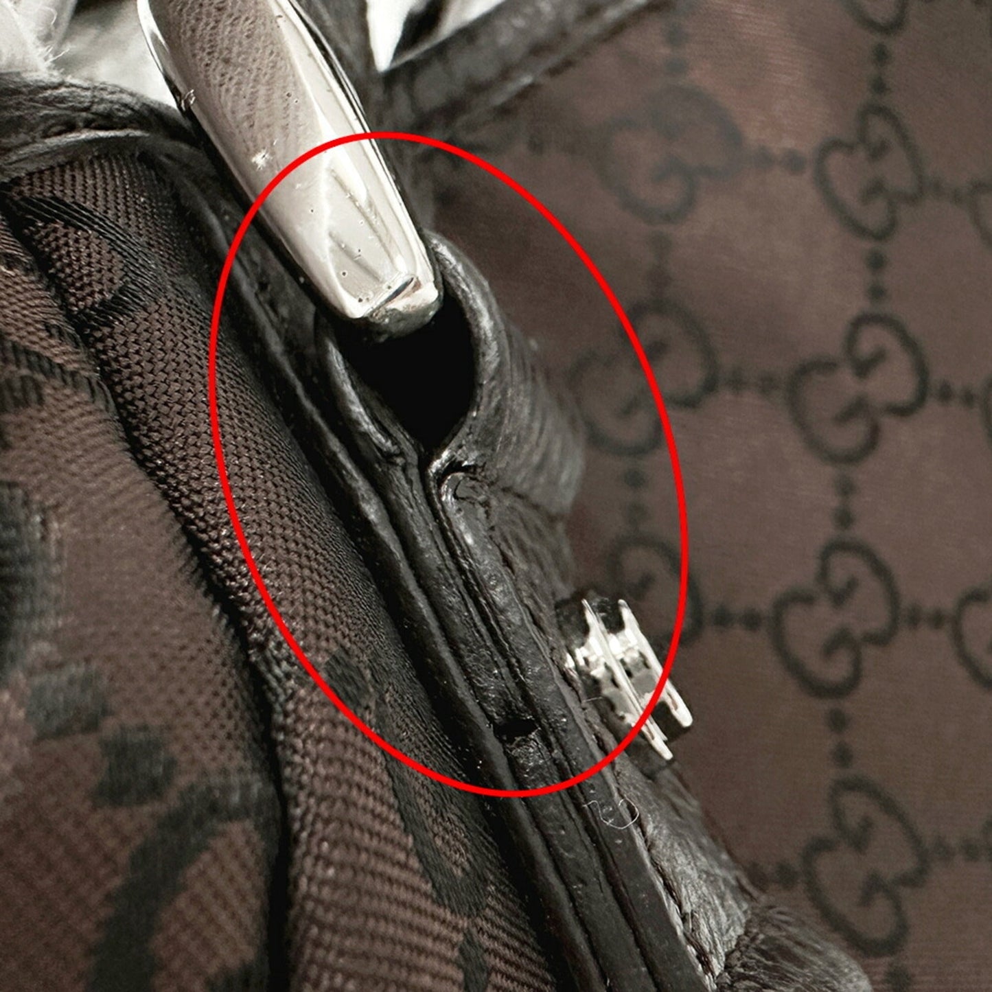 Gucci Abbey Dark Brown Nylon Shoulder Bag Tote Bag
