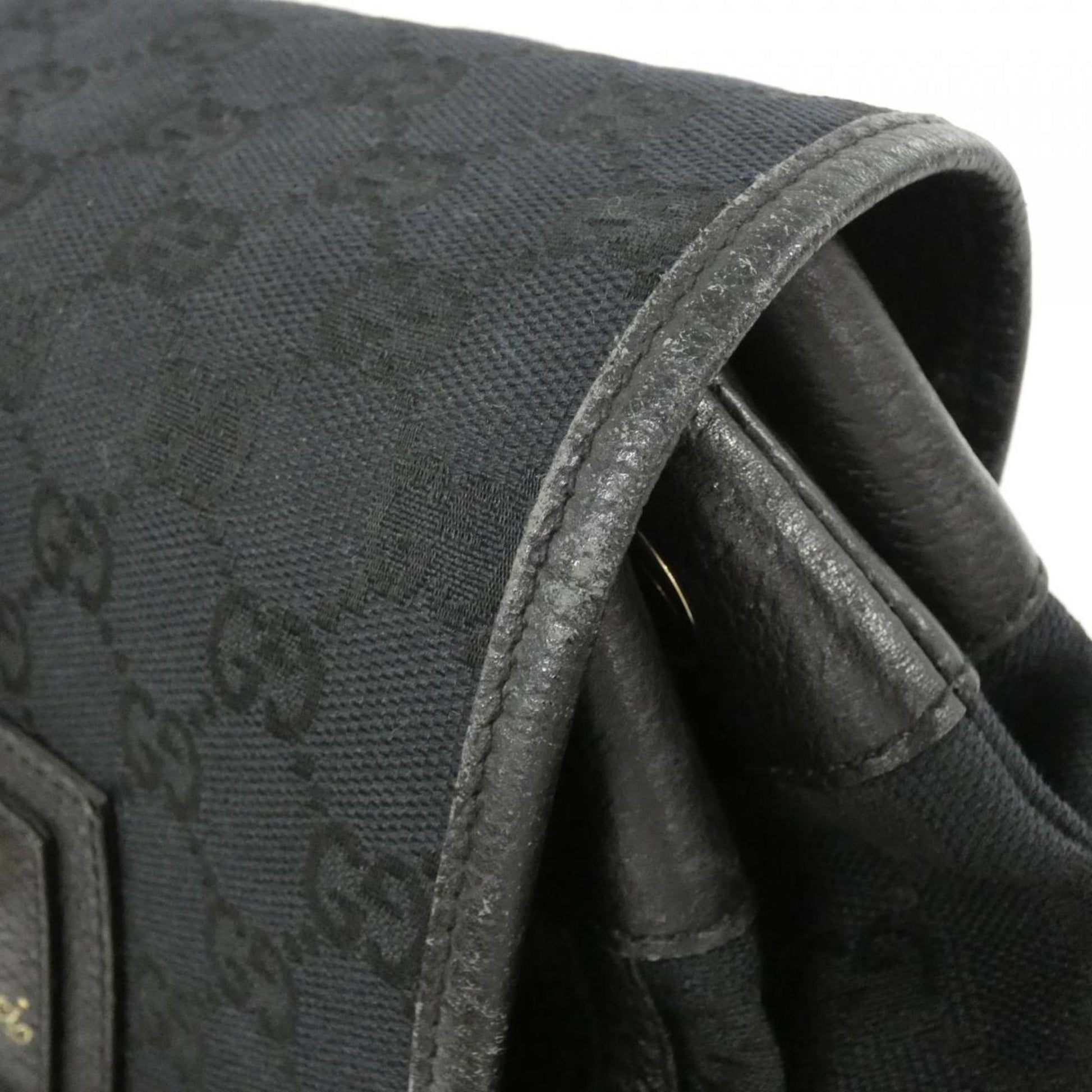 Gucci Black Gg Canvas Backpack