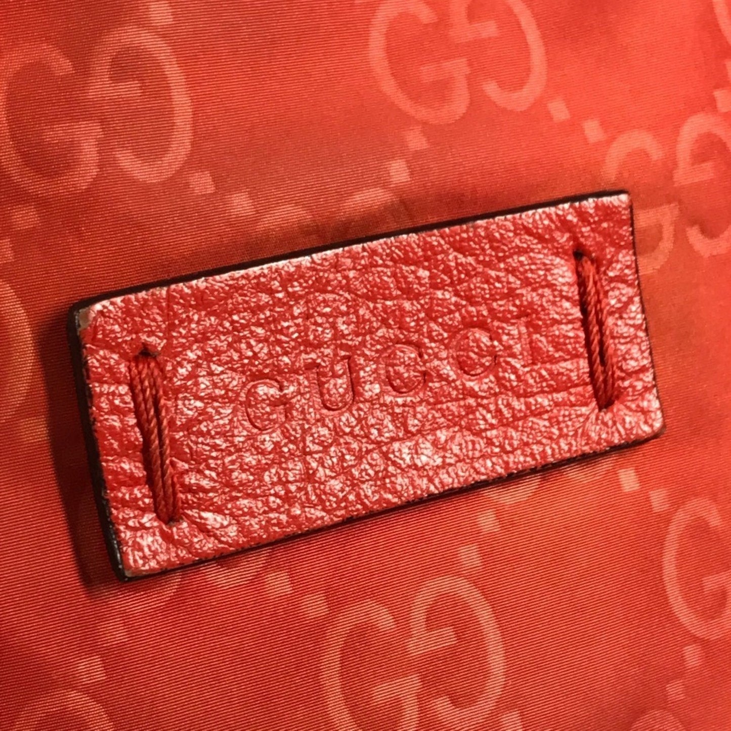 Gucci Orange Nylon Handbag Shoulder Bag Tote Bag