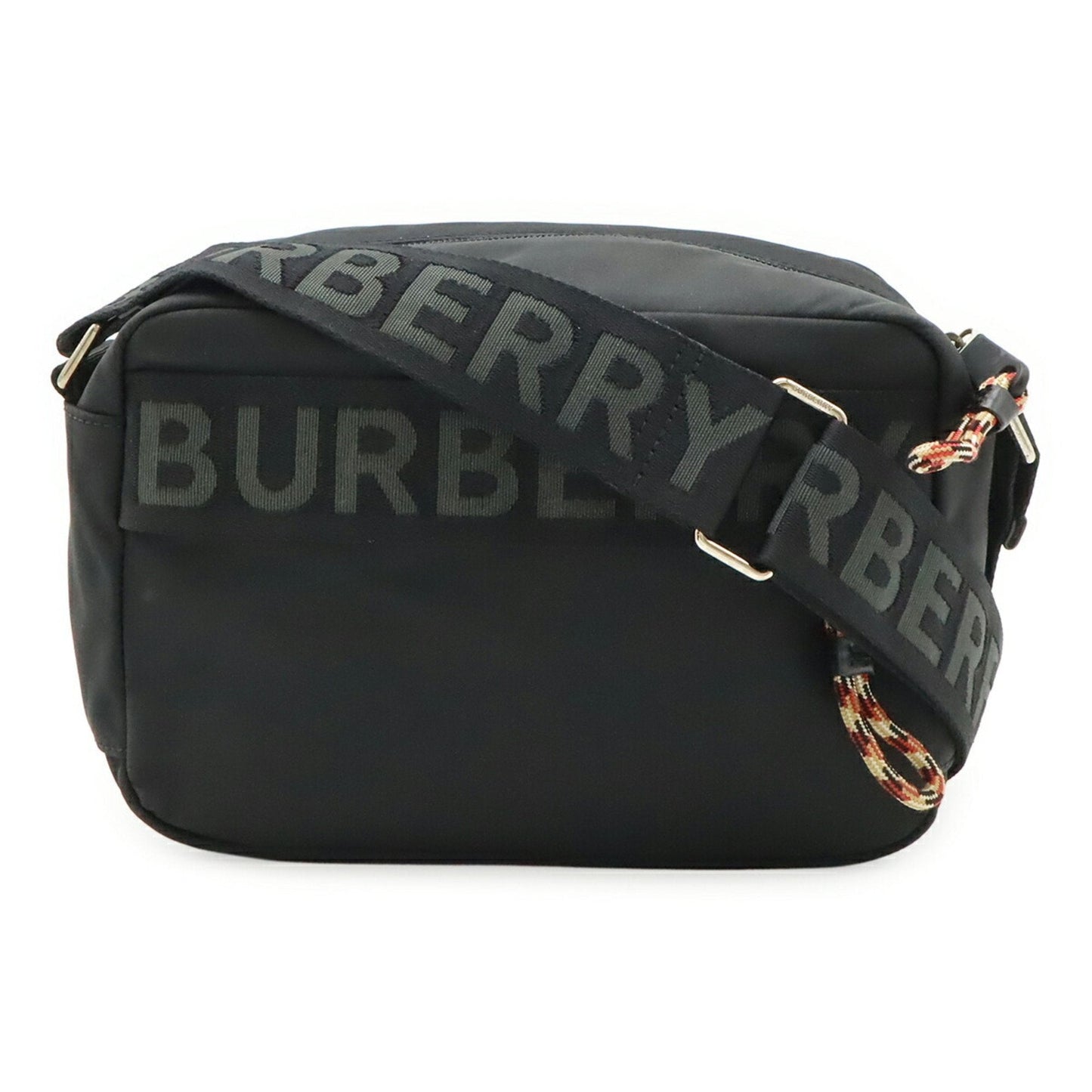 Burberry Shoulder Bag Leather Nylon Black