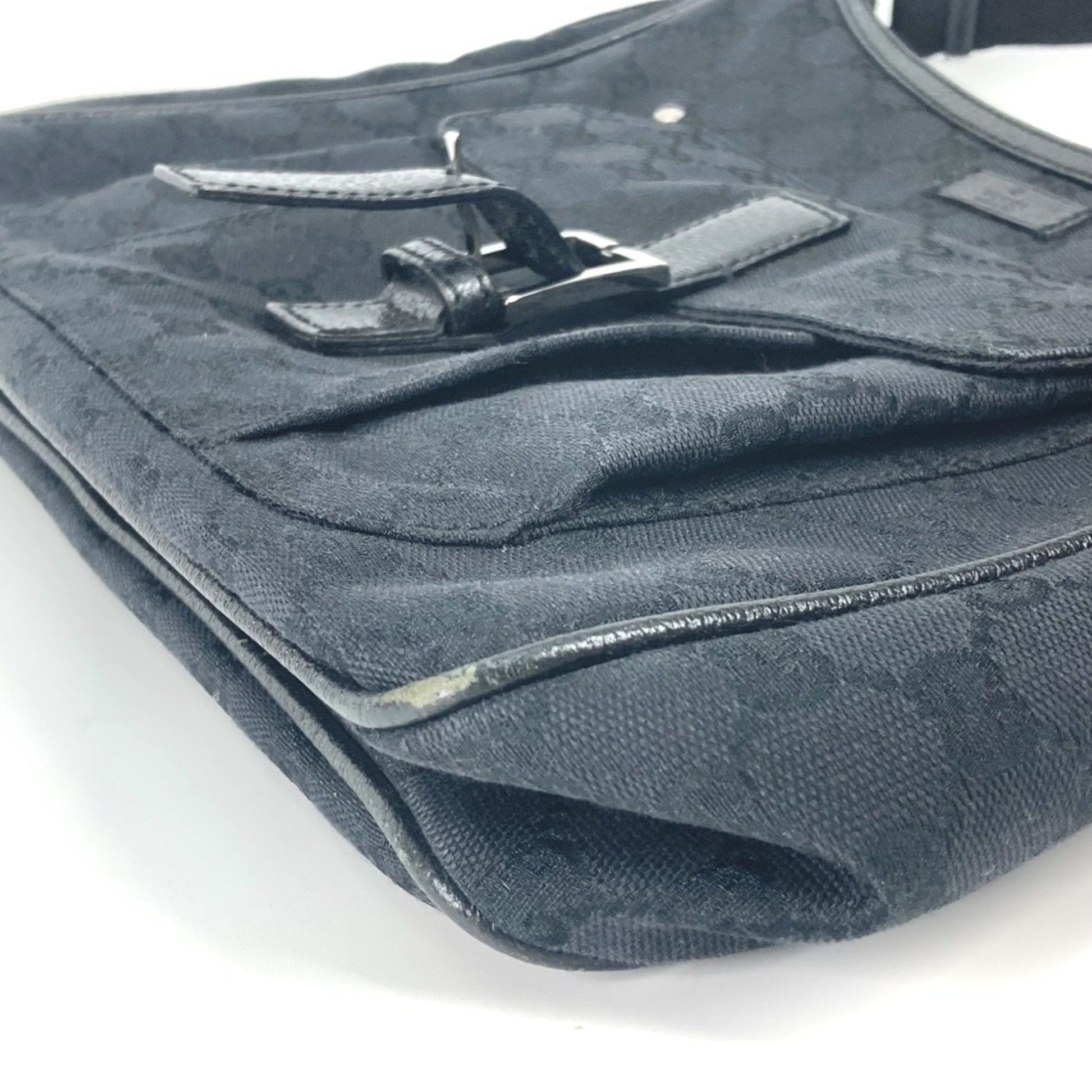 Gucci Black Gg Canvas Shoulder Bag