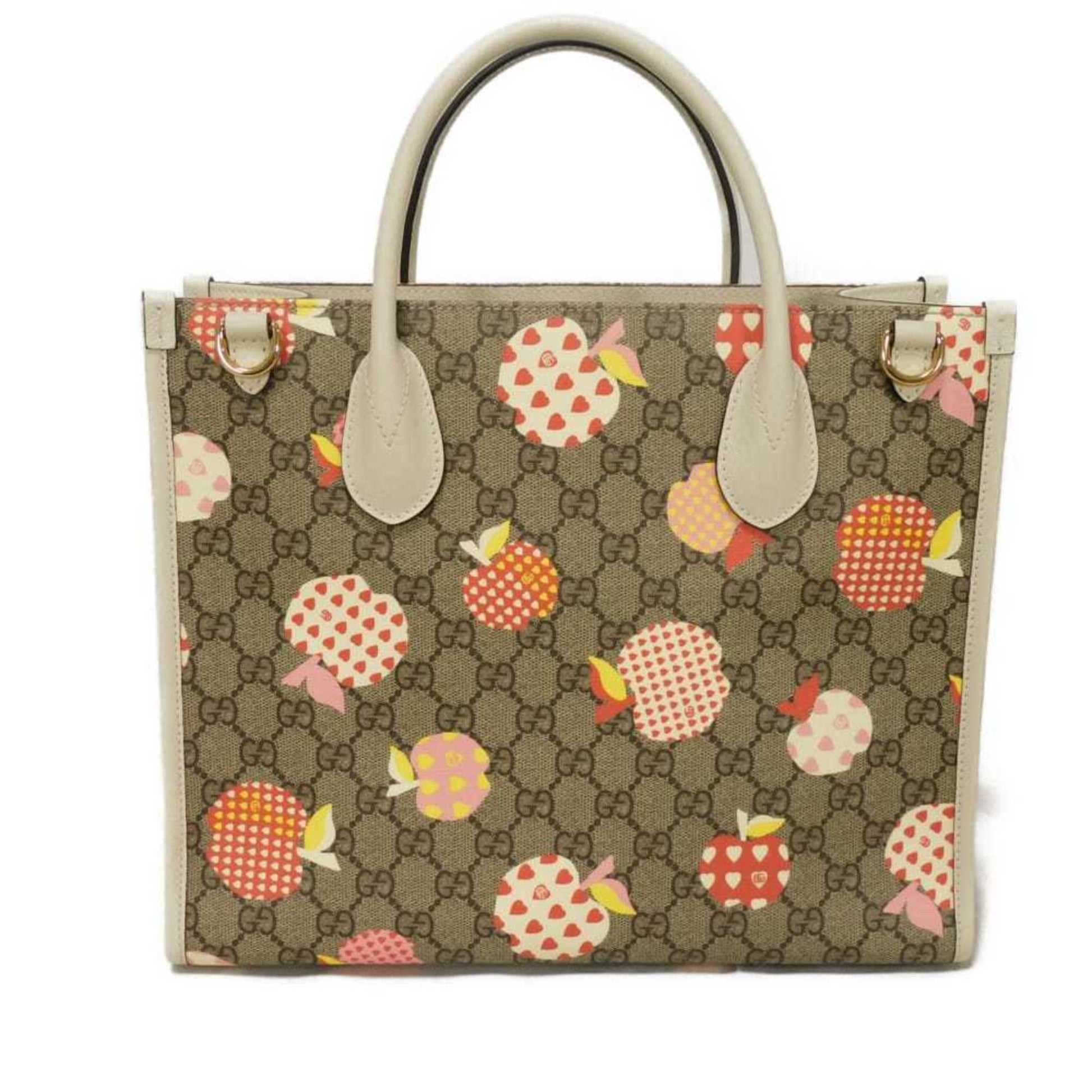 Gucci Beige Gg Supreme Leather Shoulder Bag Tote Bag