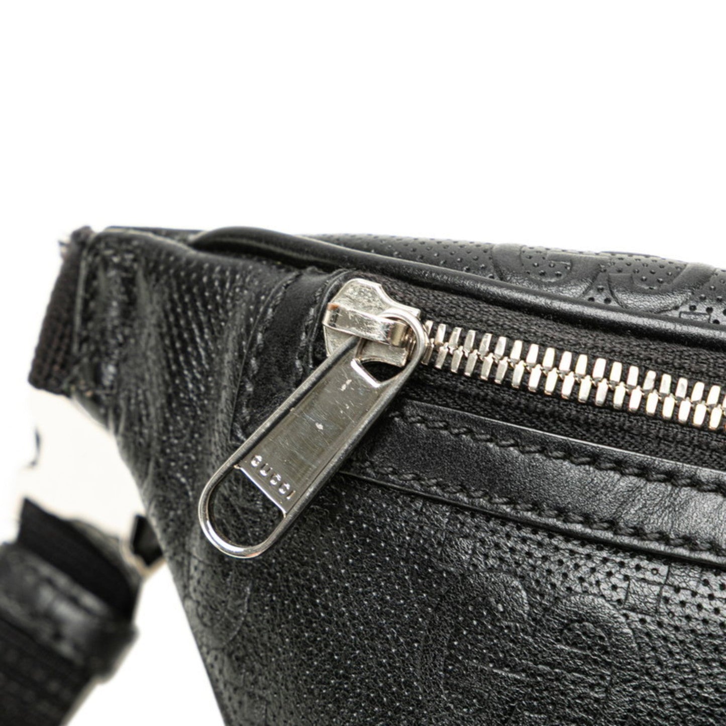 Gucci Black Leather Fanny Pack Sling Bag