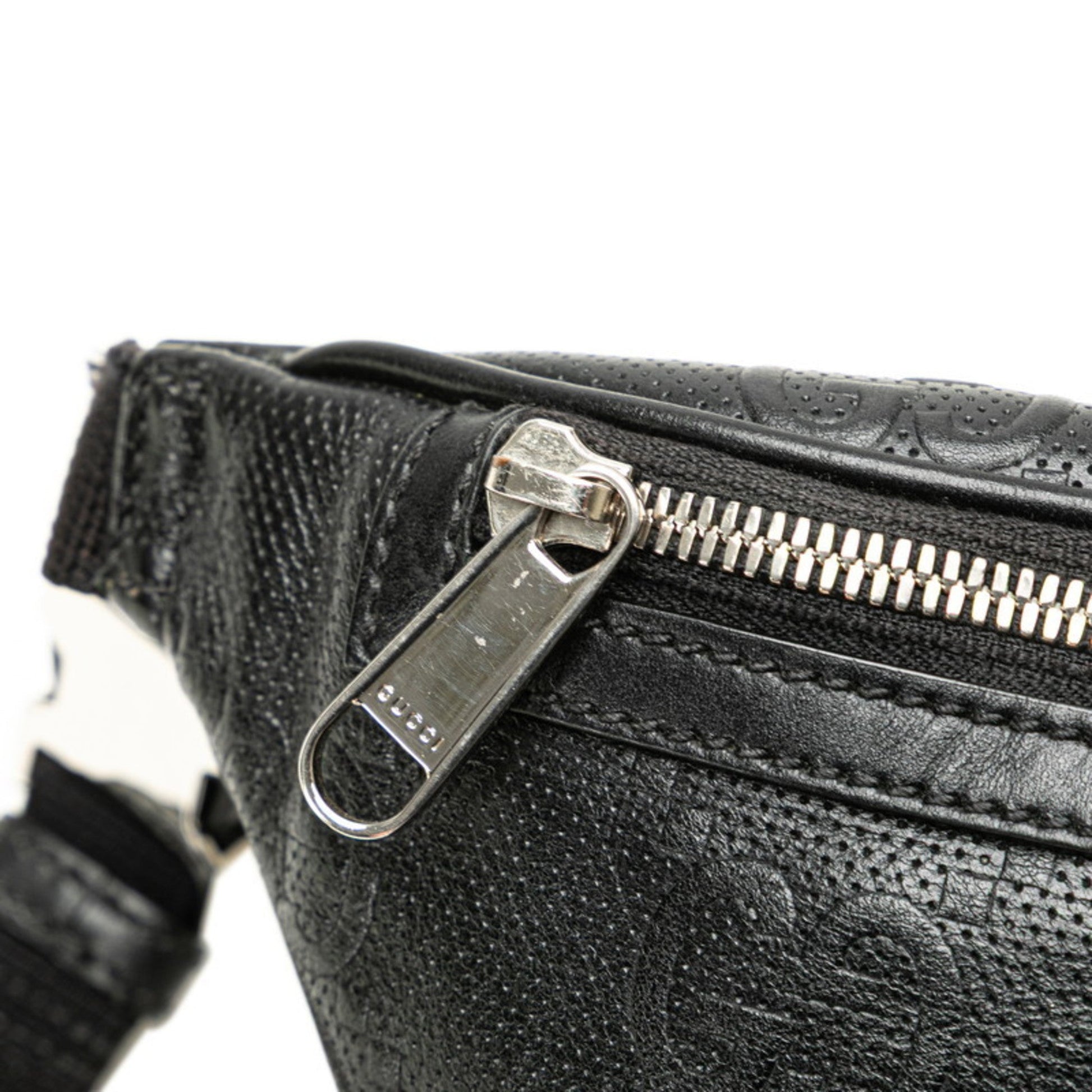 Gucci Black Leather Fanny Pack Sling Bag