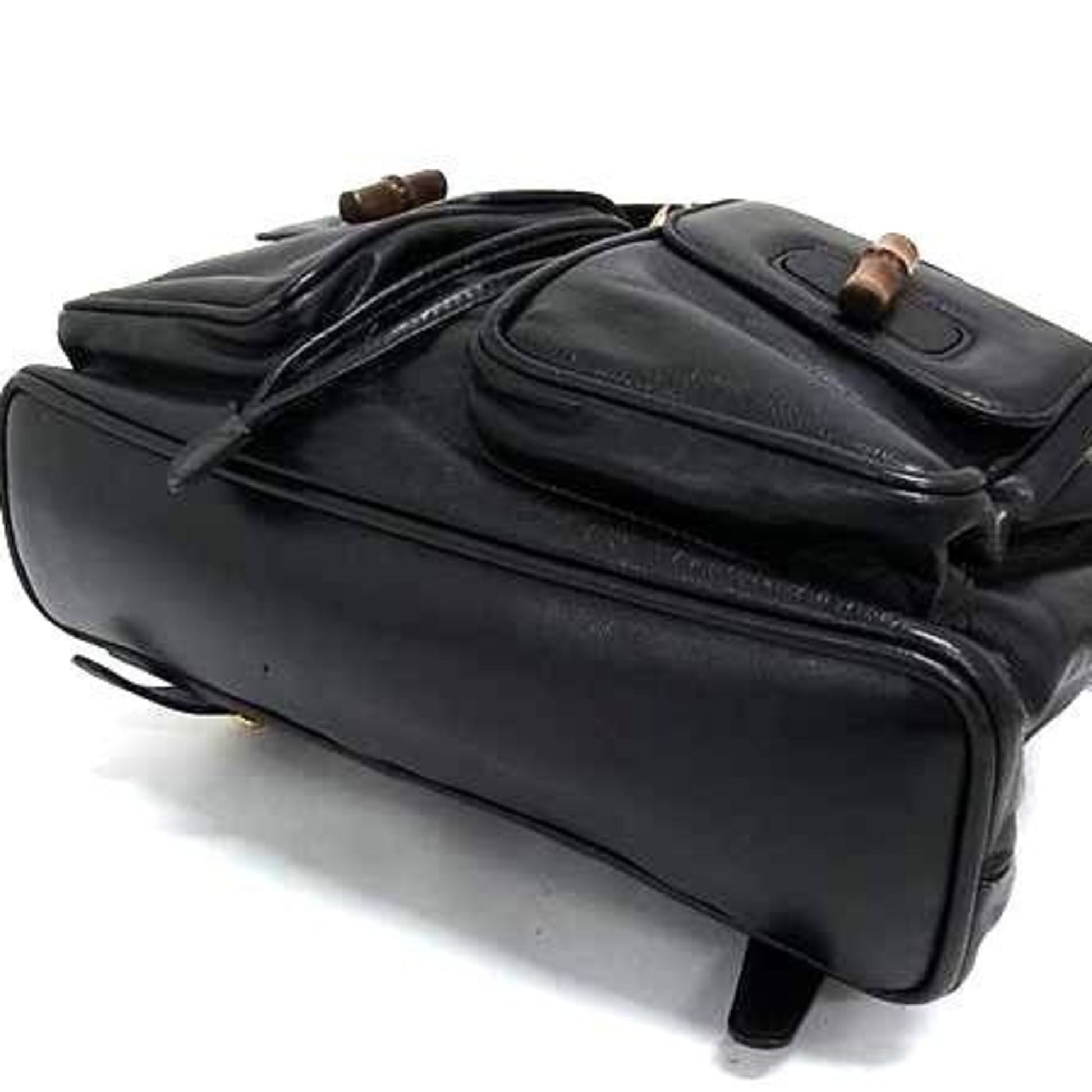 Gucci Bamboo Black Leather Backpack