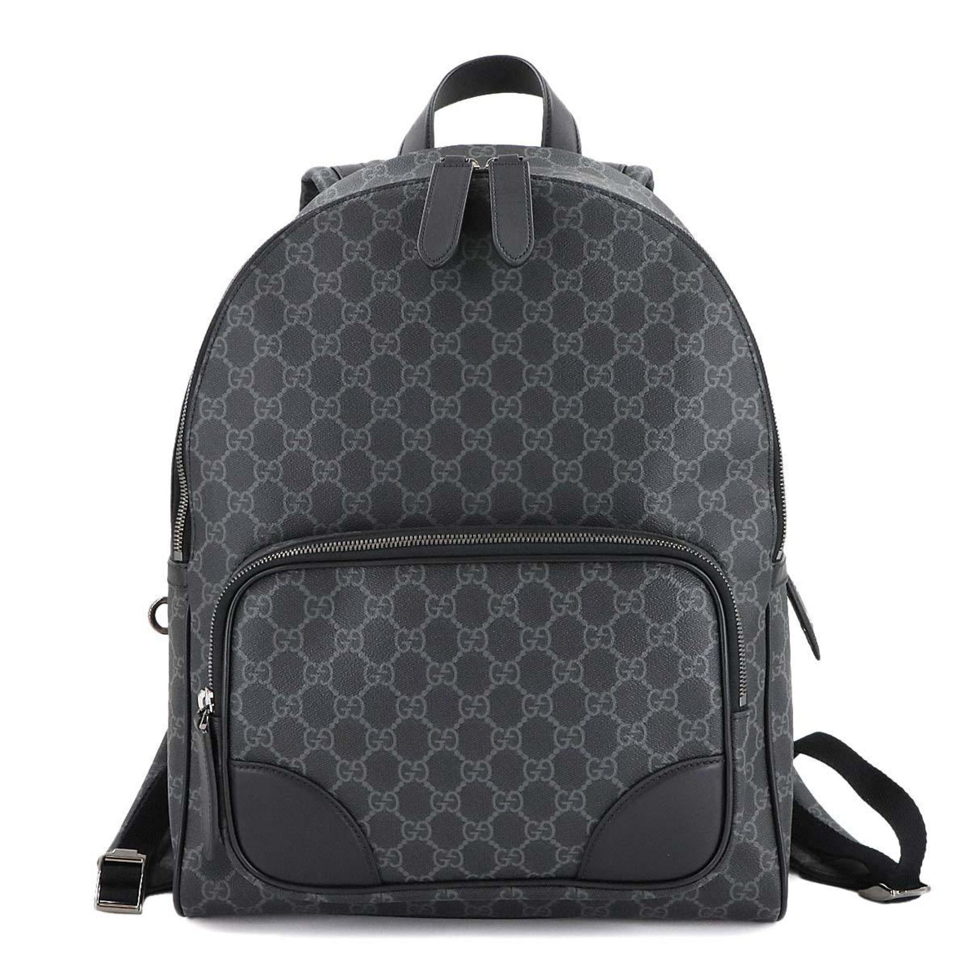 Gucci Black Fabric Leather Backpack