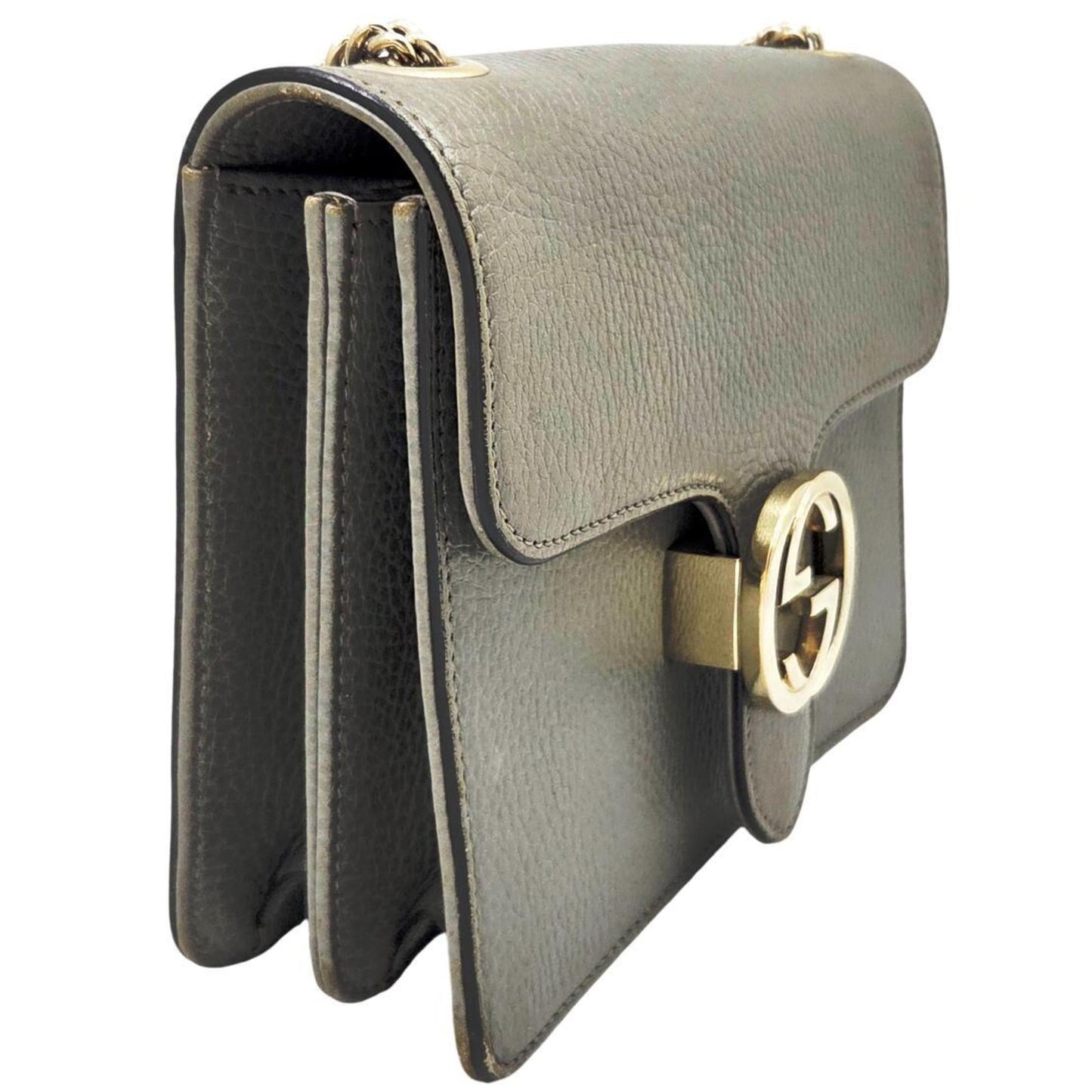 Gucci Gray Leather Shoulder Bag