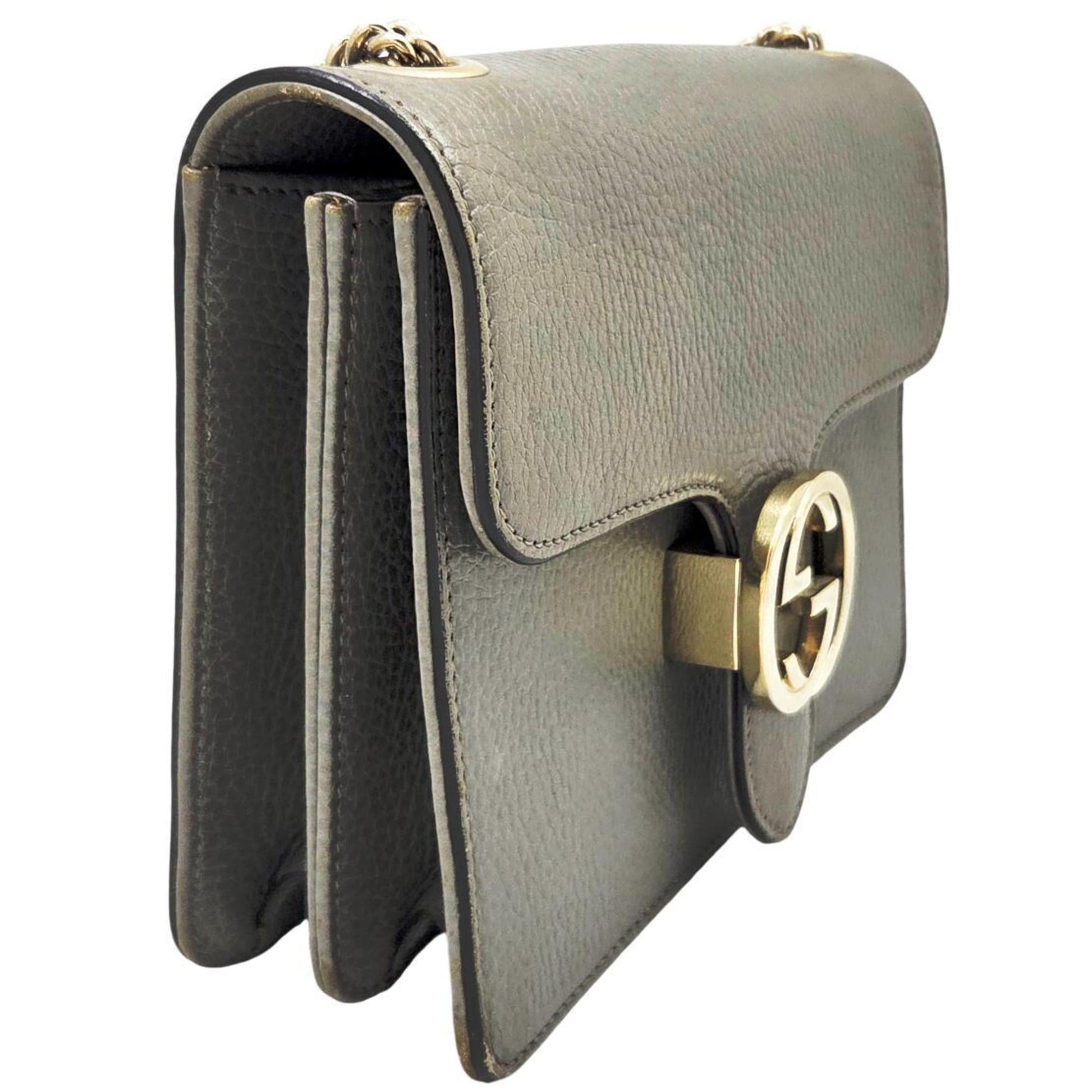 Gucci Gray Leather Shoulder Bag