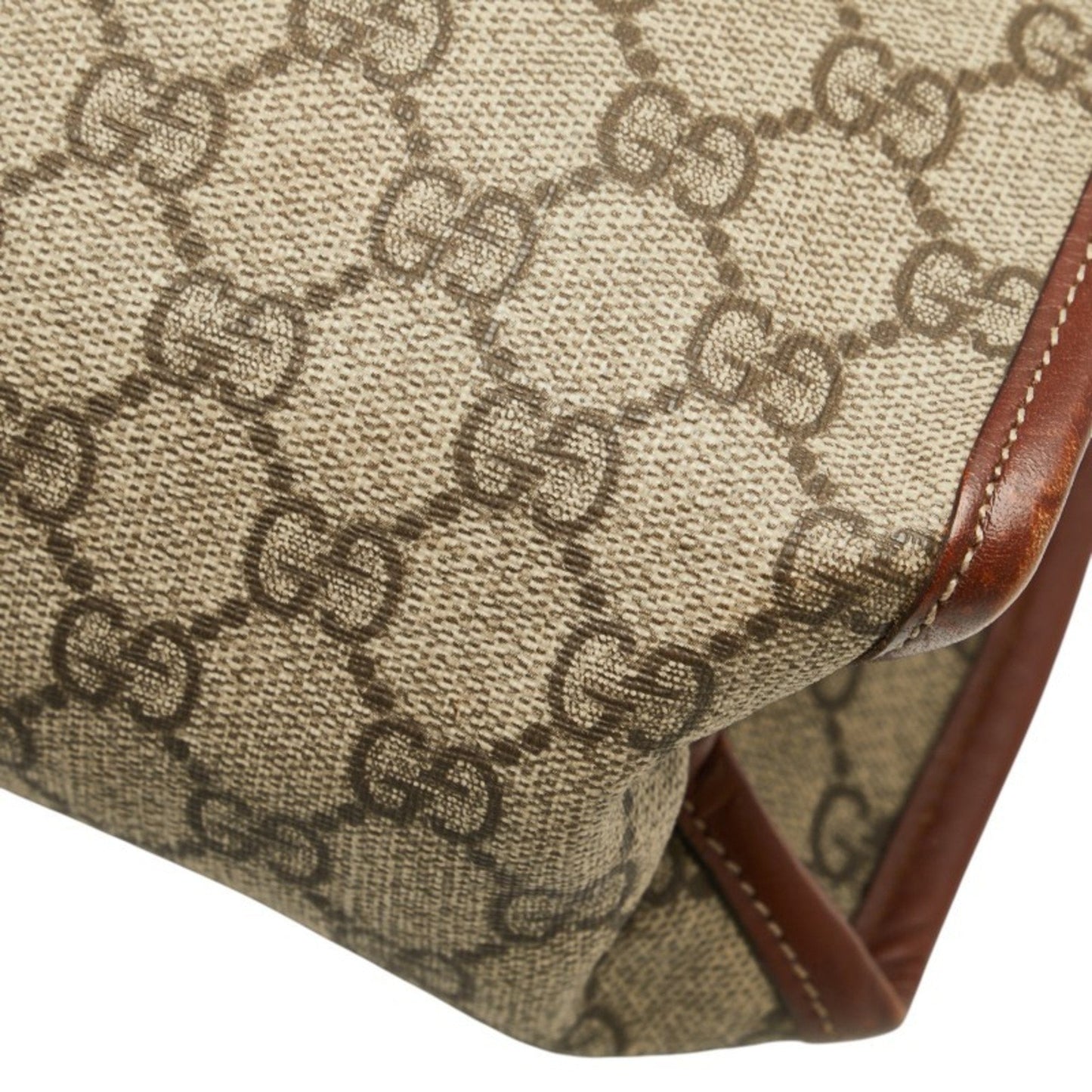Gucci Beige Brown Pvc Leather Tote Bag