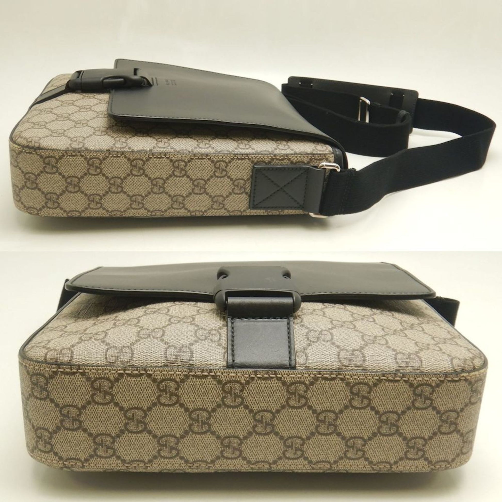 Gucci Beige Black Gg Supreme Shoulder Bag