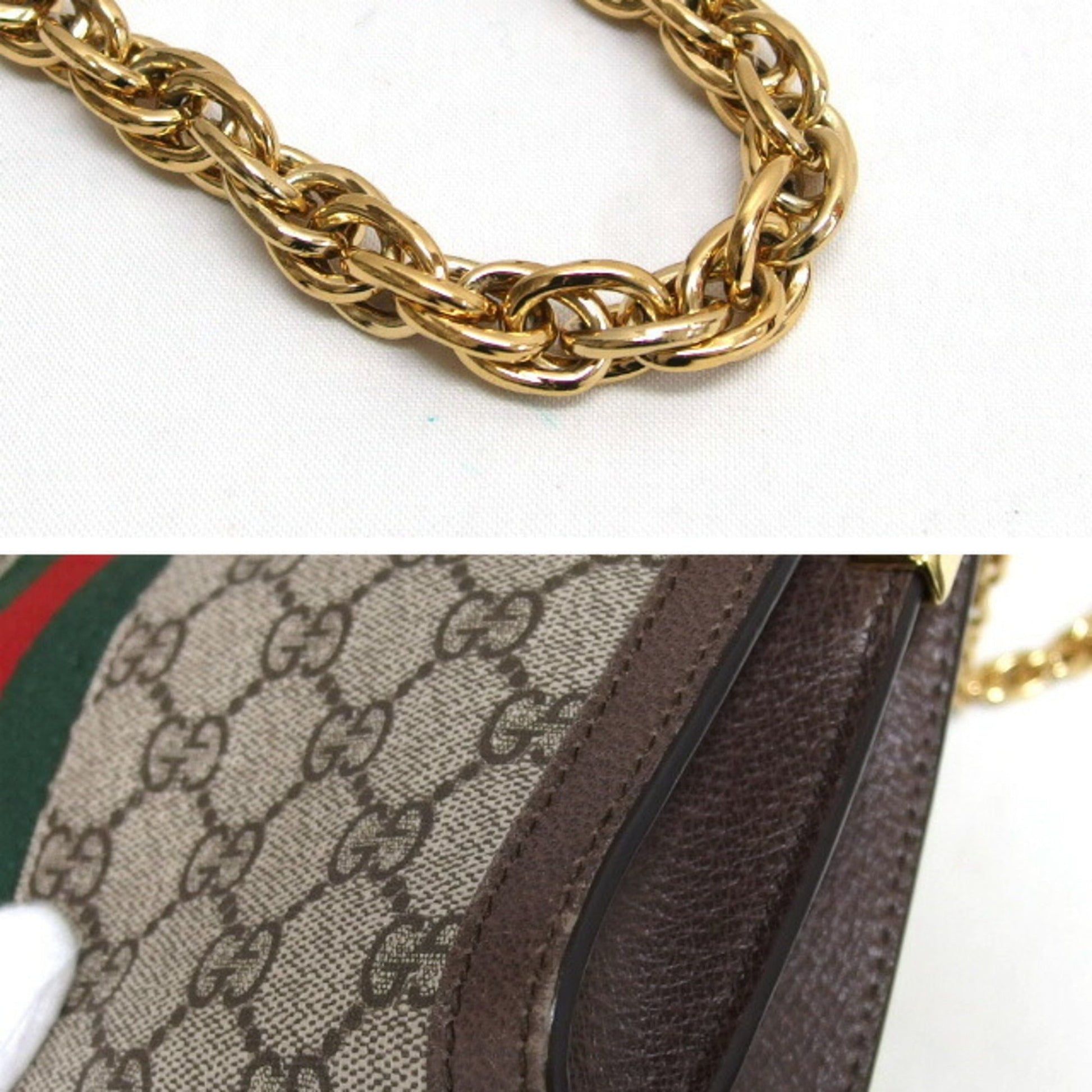 Gucci Sherry Line Beige Brown Dark Brown Gg Supreme Shoulder Bag