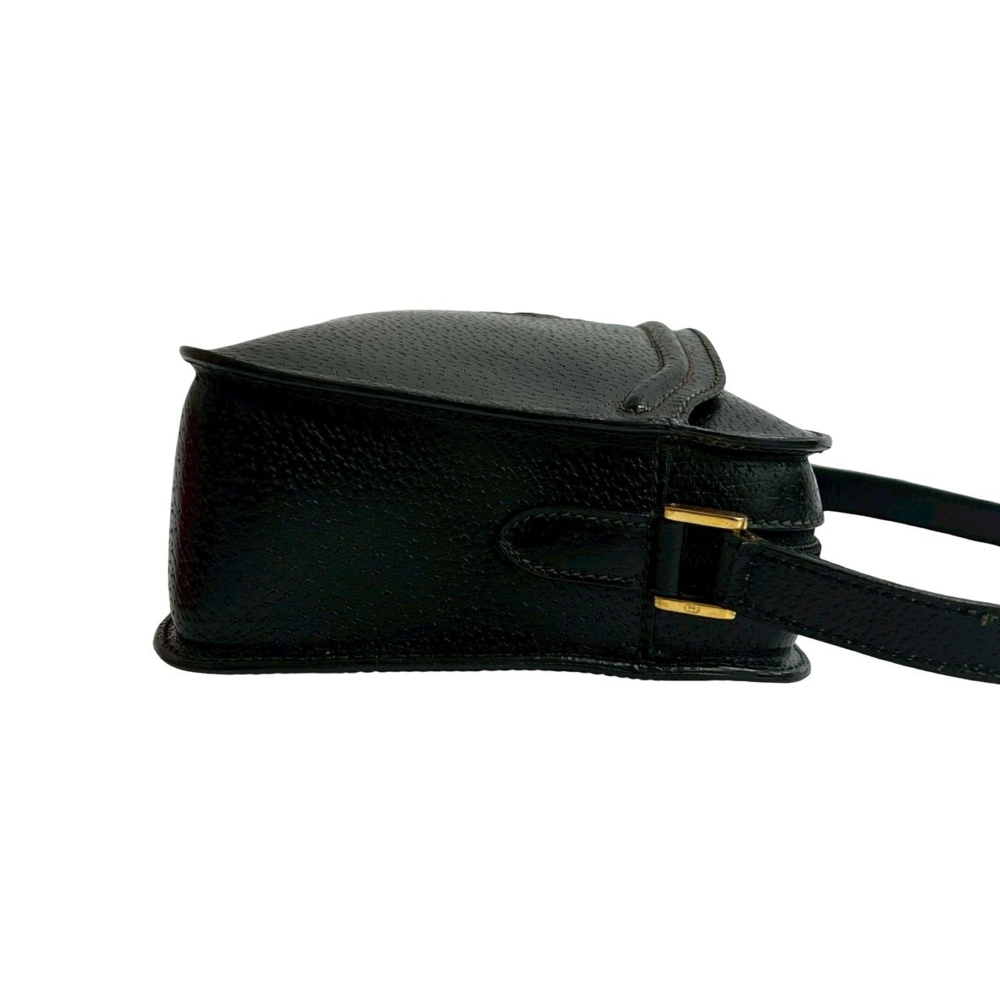 Gucci Black Leather Pochette Shoulder Bag