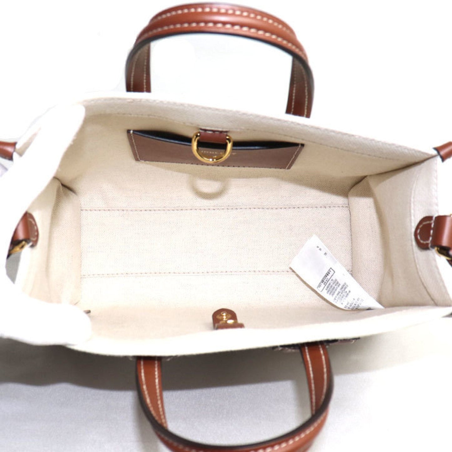 Burberry Shoulder Bag Leather Canvas Brown Leather Shoulder Bag