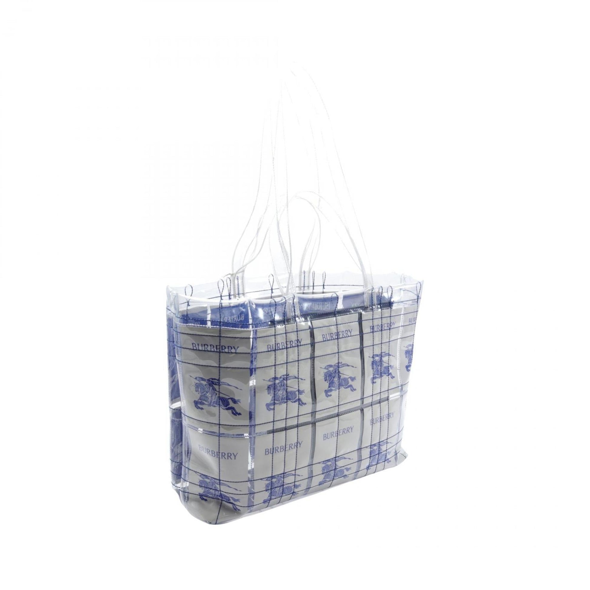 Burberry Clear Pvc Tote Bag White Blue