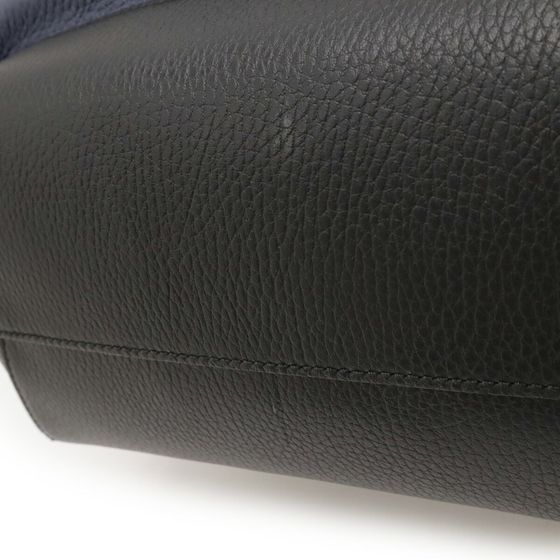 Gucci Black Navy Leather Shoulder Bag Tote Bag