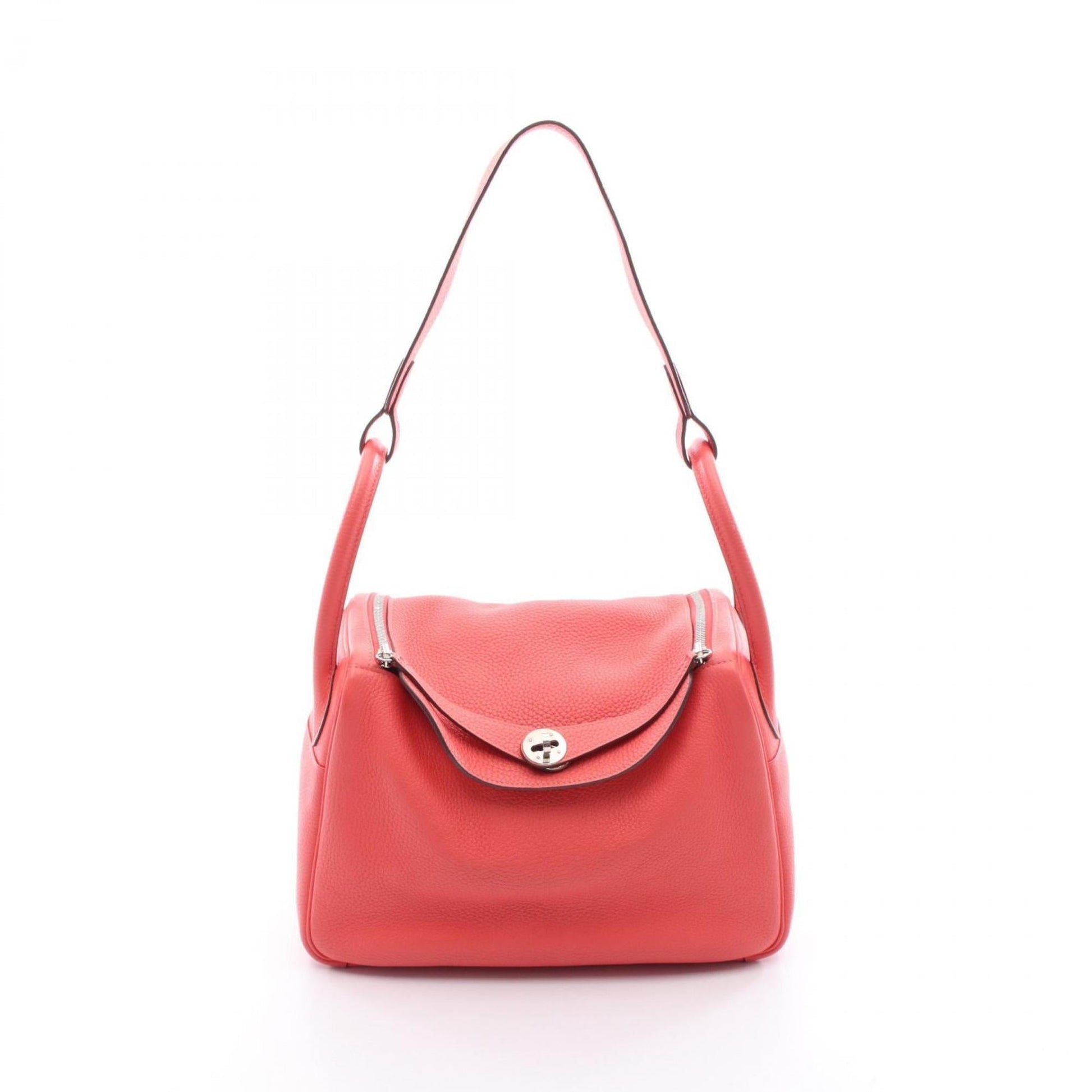 Hermes Lindy Taurillon Clemence Shoulder Bag Leather Pink
