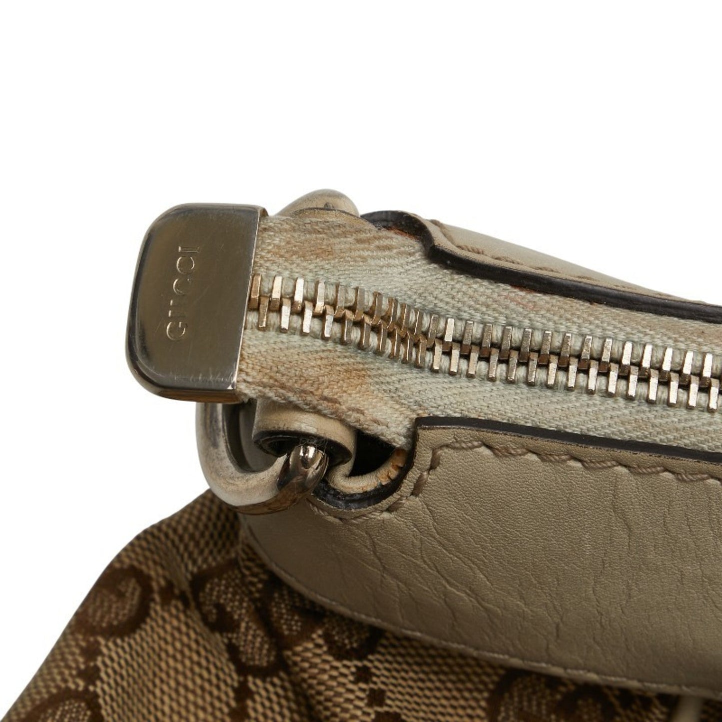 Gucci Gg Canvas Beige Gg Canvas Leather Shoulder Bag Tote Bag