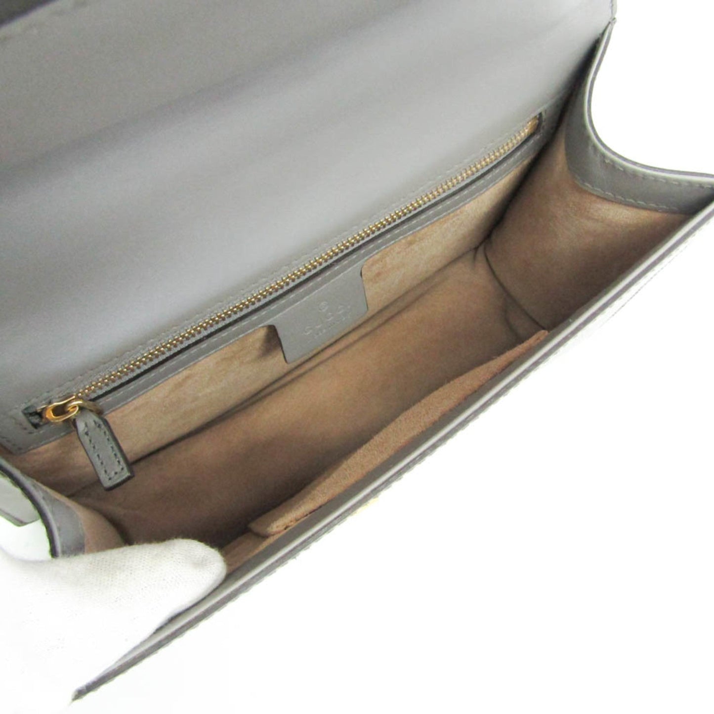 Gucci Gray Leather Shoulder Bag