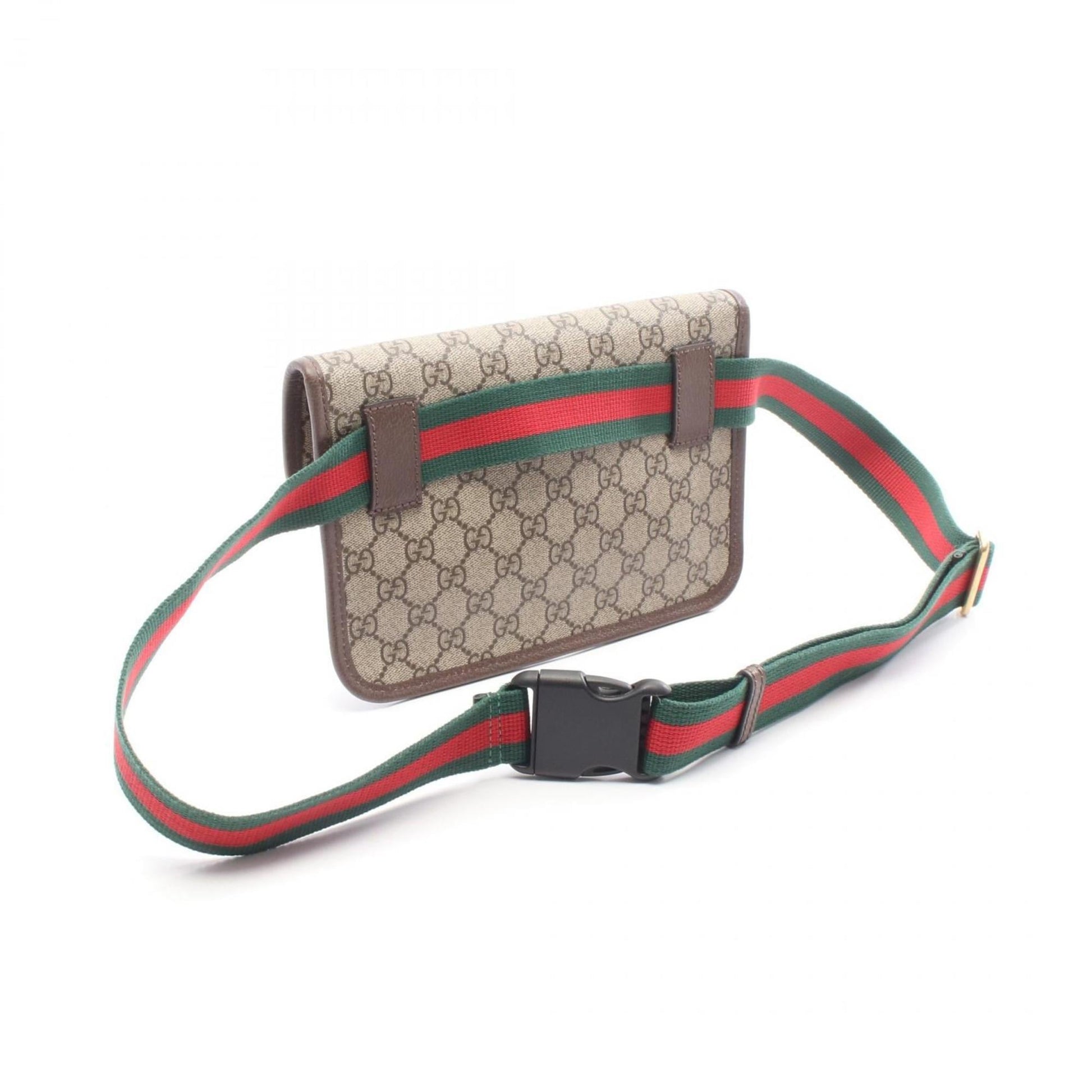 Gucci Beige Brown Pvc Coated Canvas Leather Fanny Pack