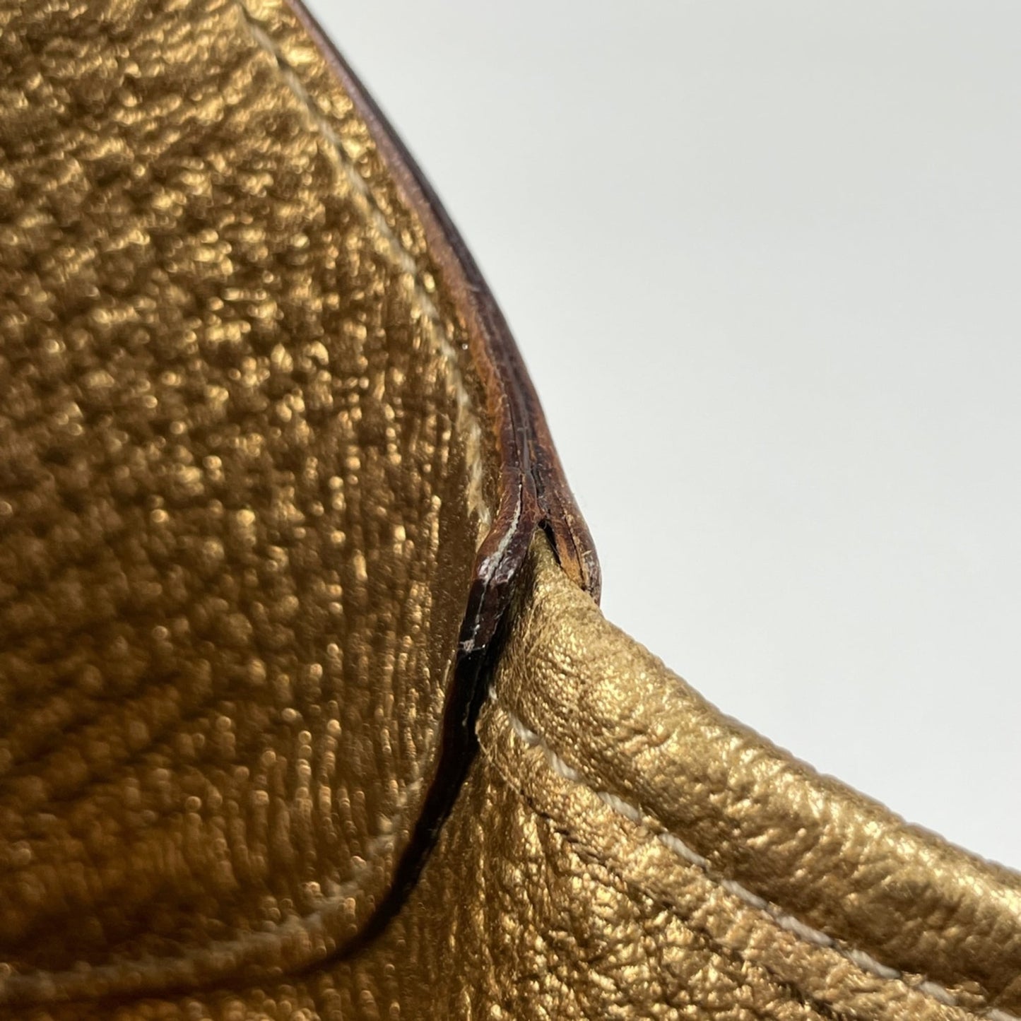 Gucci Beige Gold Gg Canvas Leather Shoulder Bag