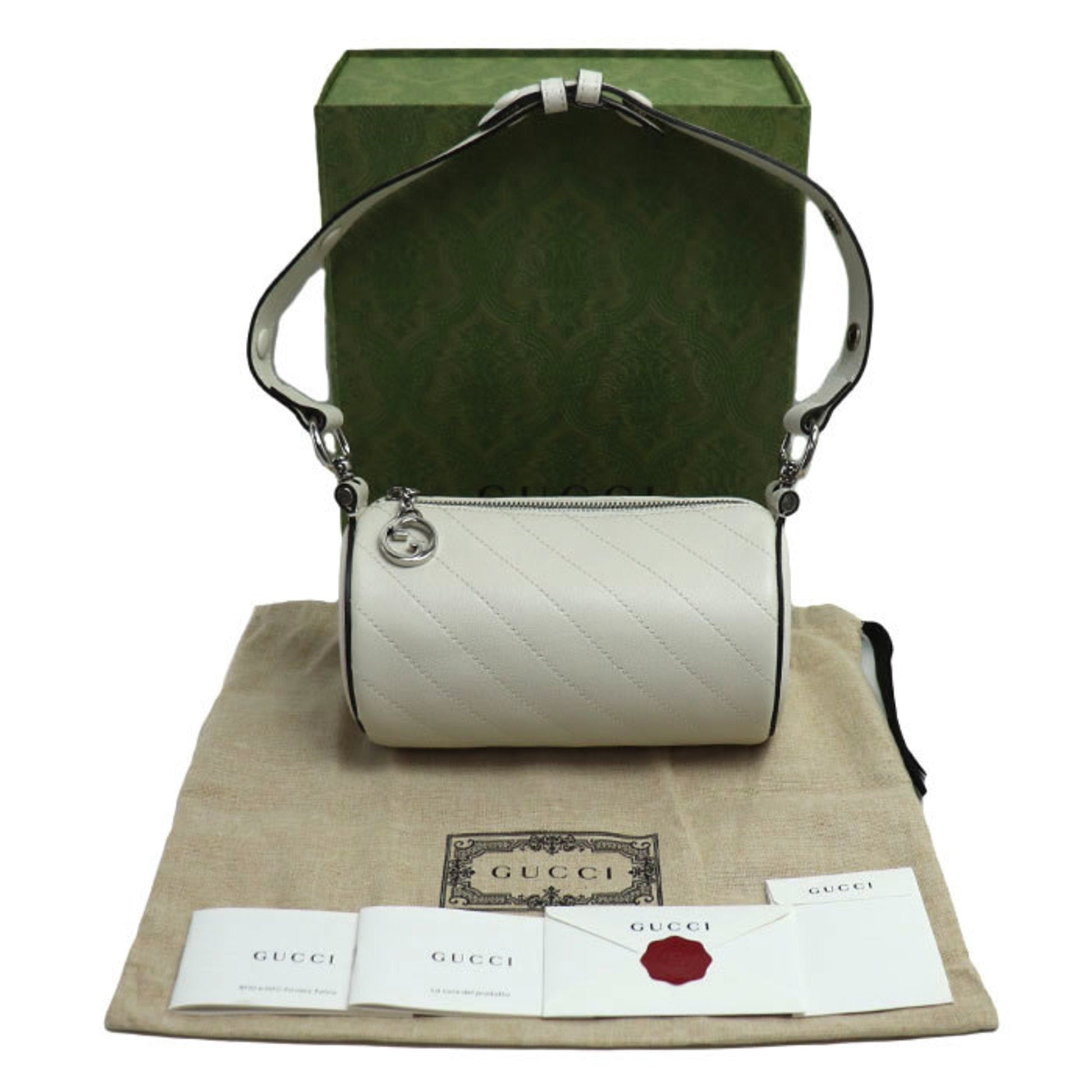 Gucci White Leather Shoulder Bag