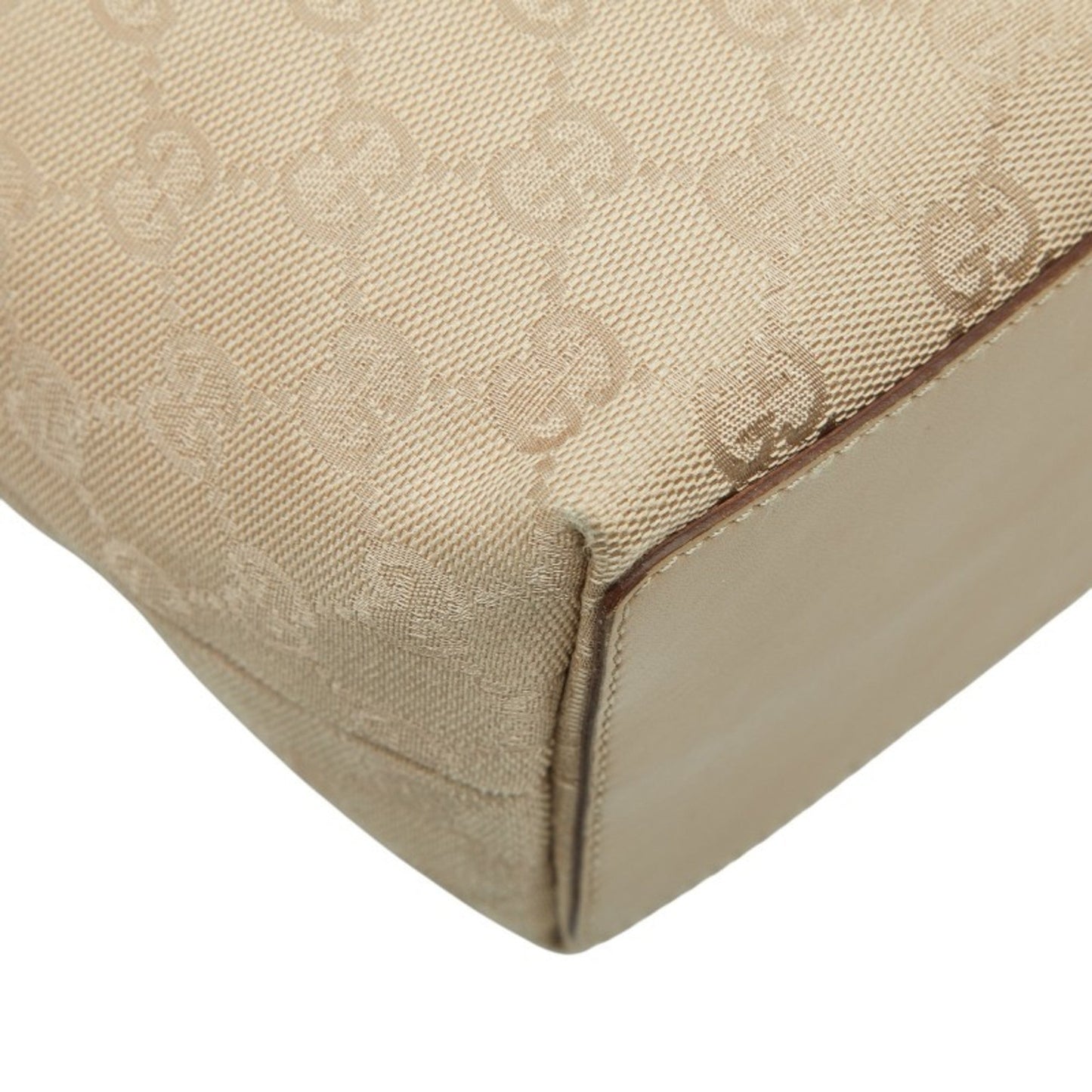 Gucci Beige Canvas Leather Handbag