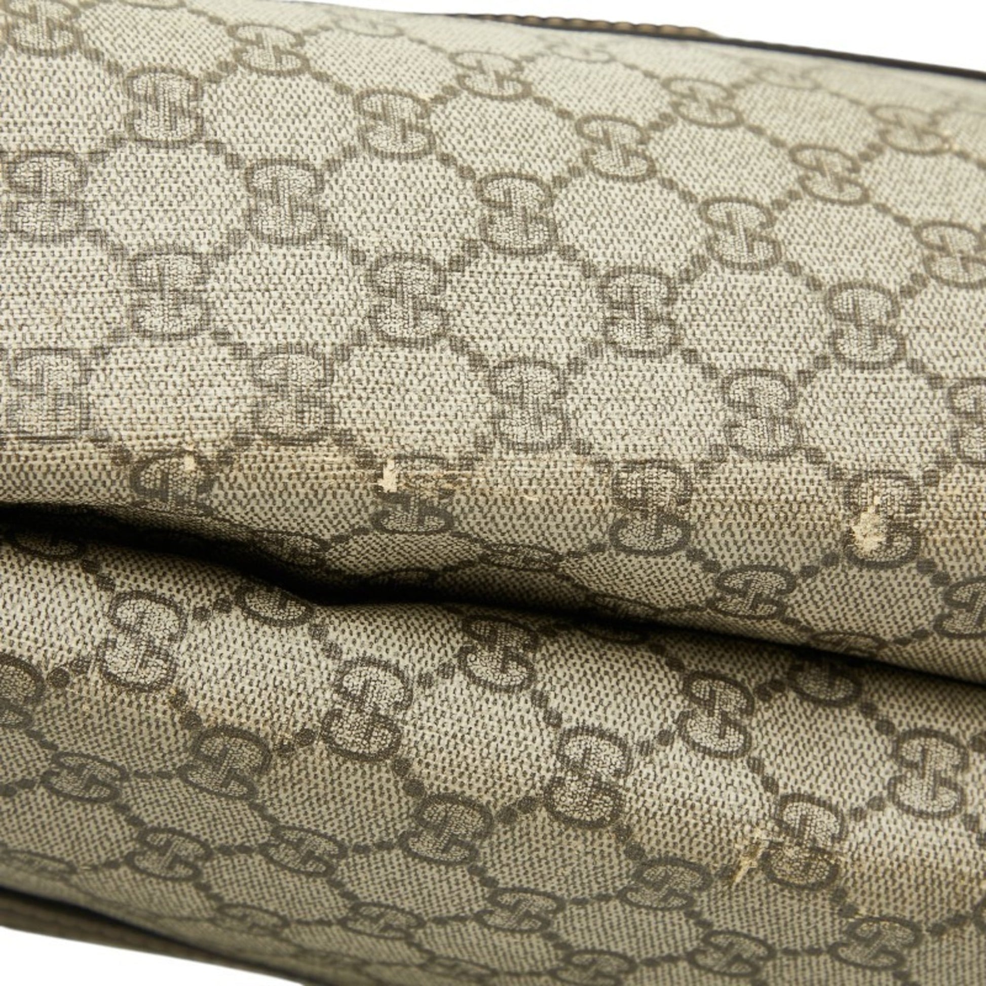 Gucci Beige Brown Pvc Leather Tote Bag