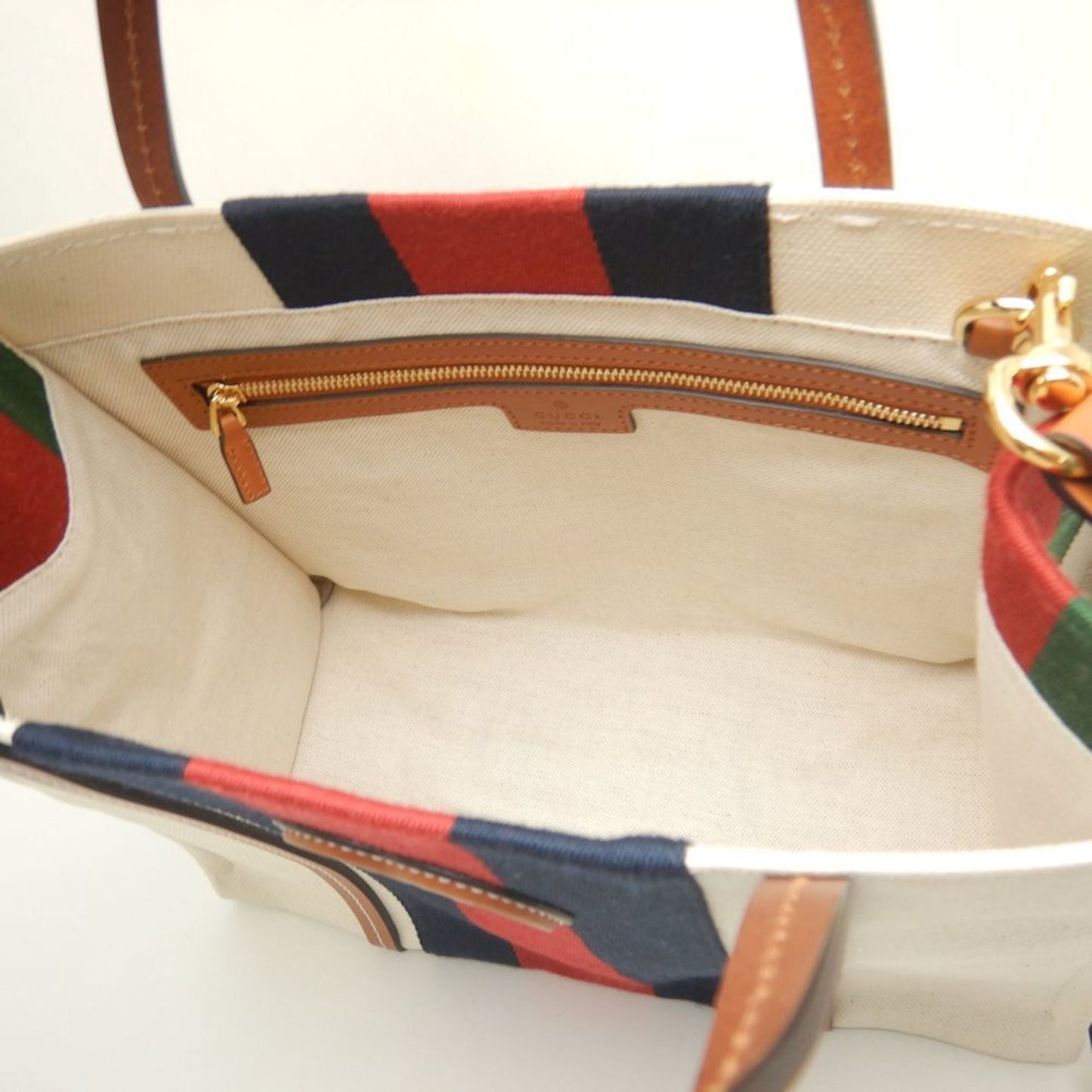Gucci Brown Ivory Canvas Tote Bag