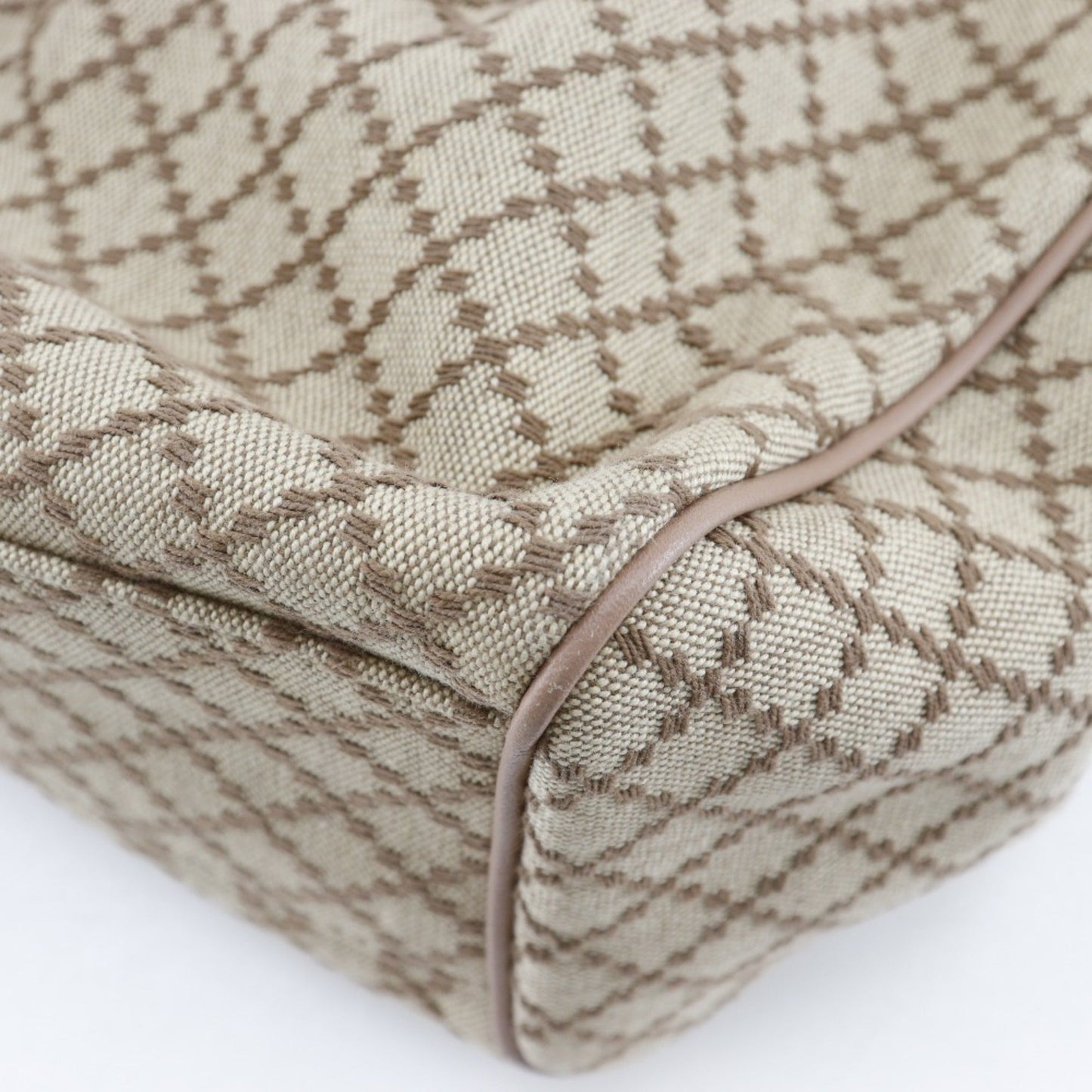 Gucci Beige Pink Canvas Handbag