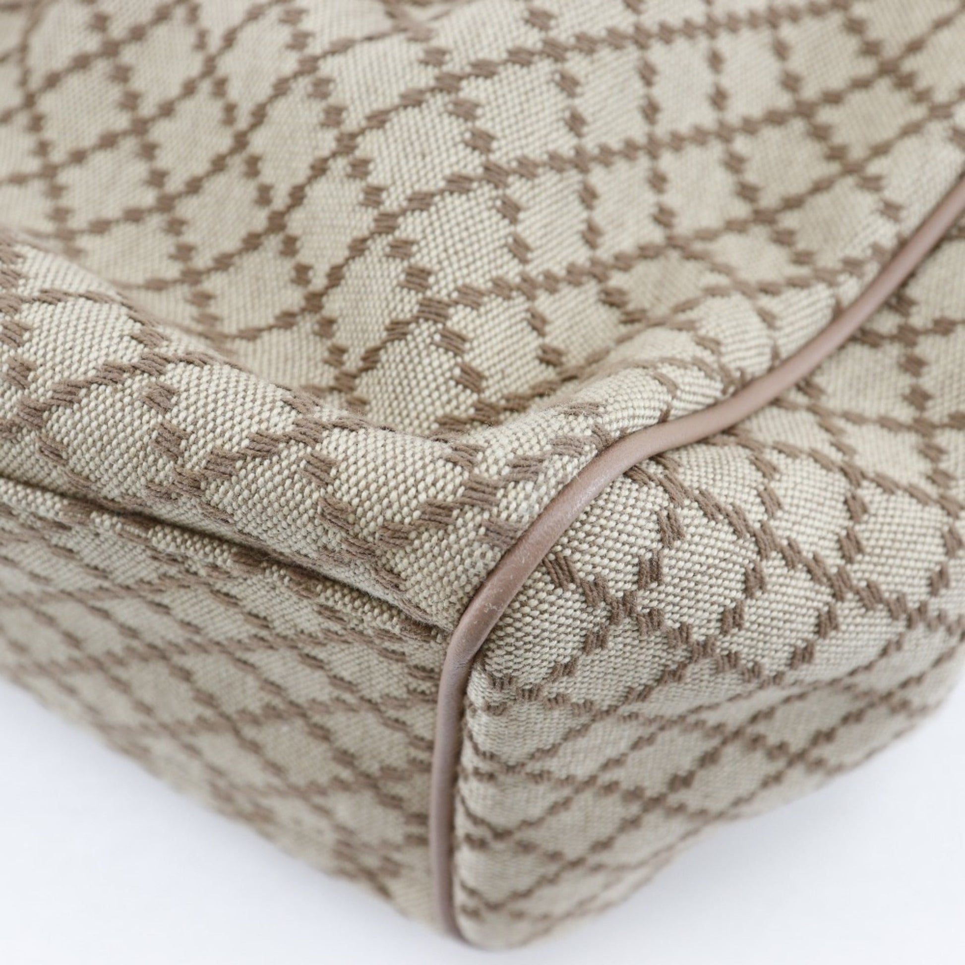 Gucci Beige Pink Canvas Handbag