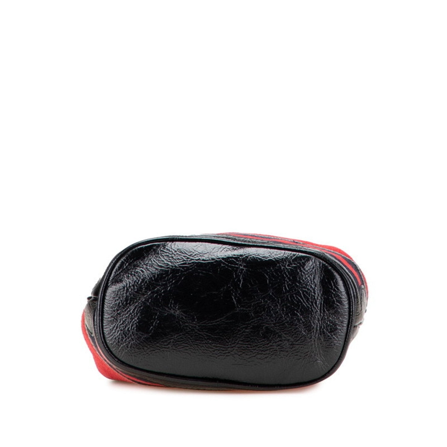 Gucci Black Red Color Suede Leather Shoulder Bag