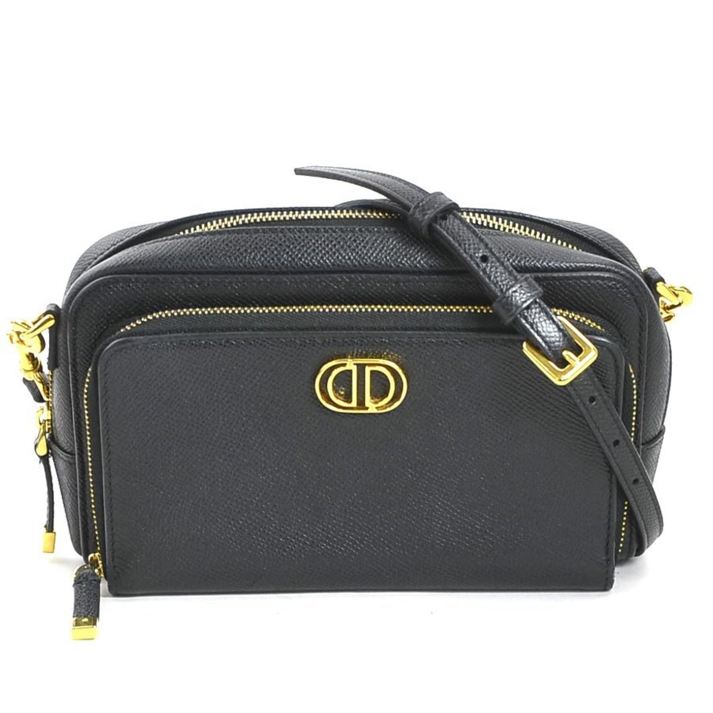 Dior Handbag Christian Shoulder Bag 41 Leather Black