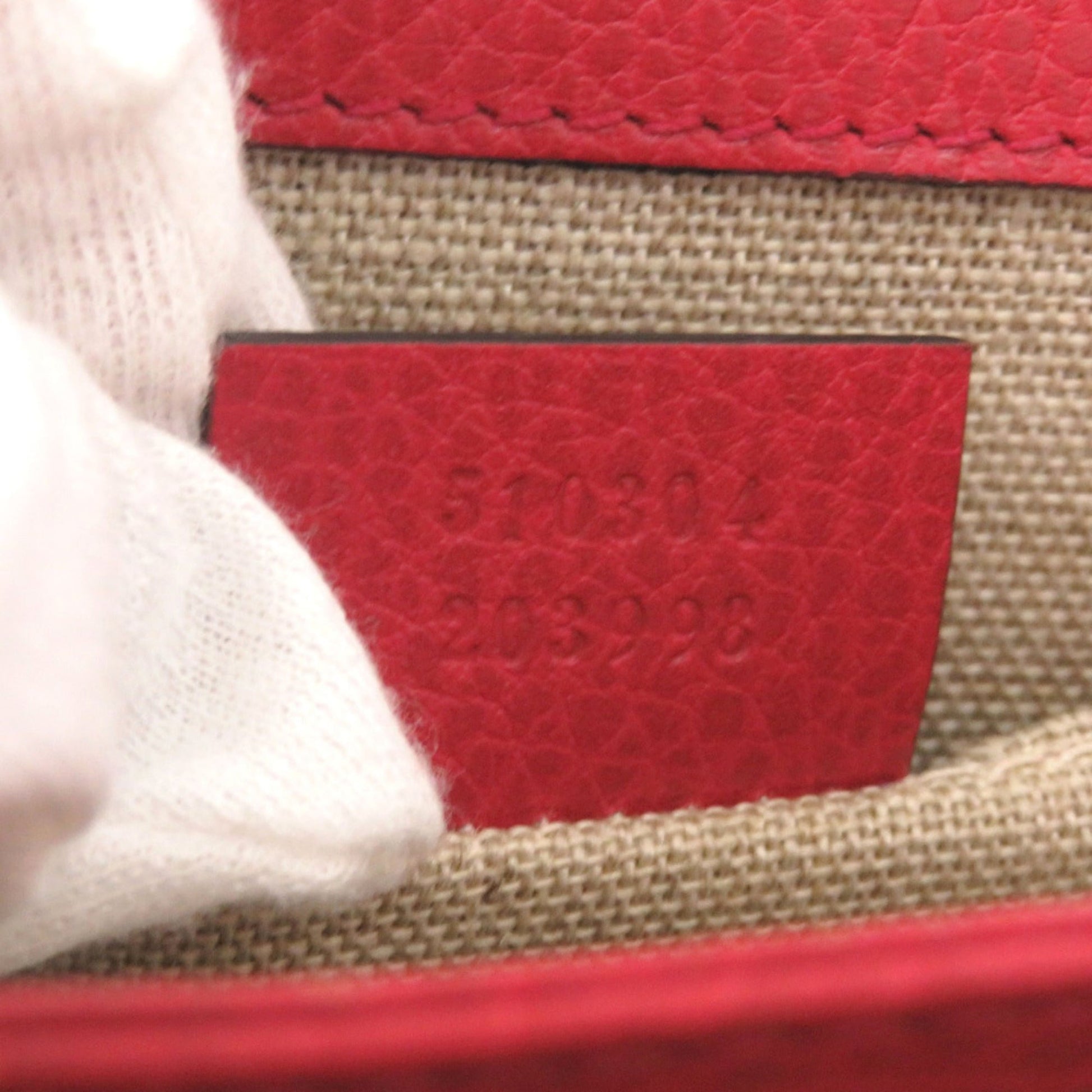 Gucci Red Color Leather Shoulder Bag