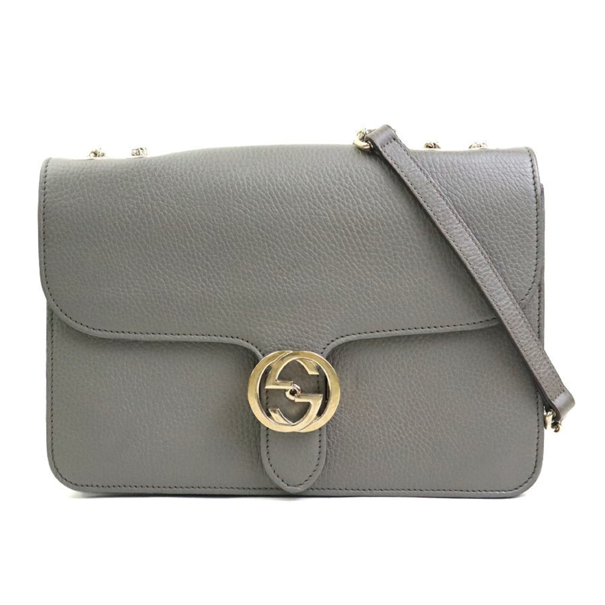 Gucci Gray Leather Shoulder Bag