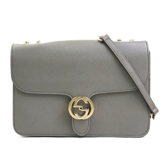 Gucci Gray Leather Shoulder Bag