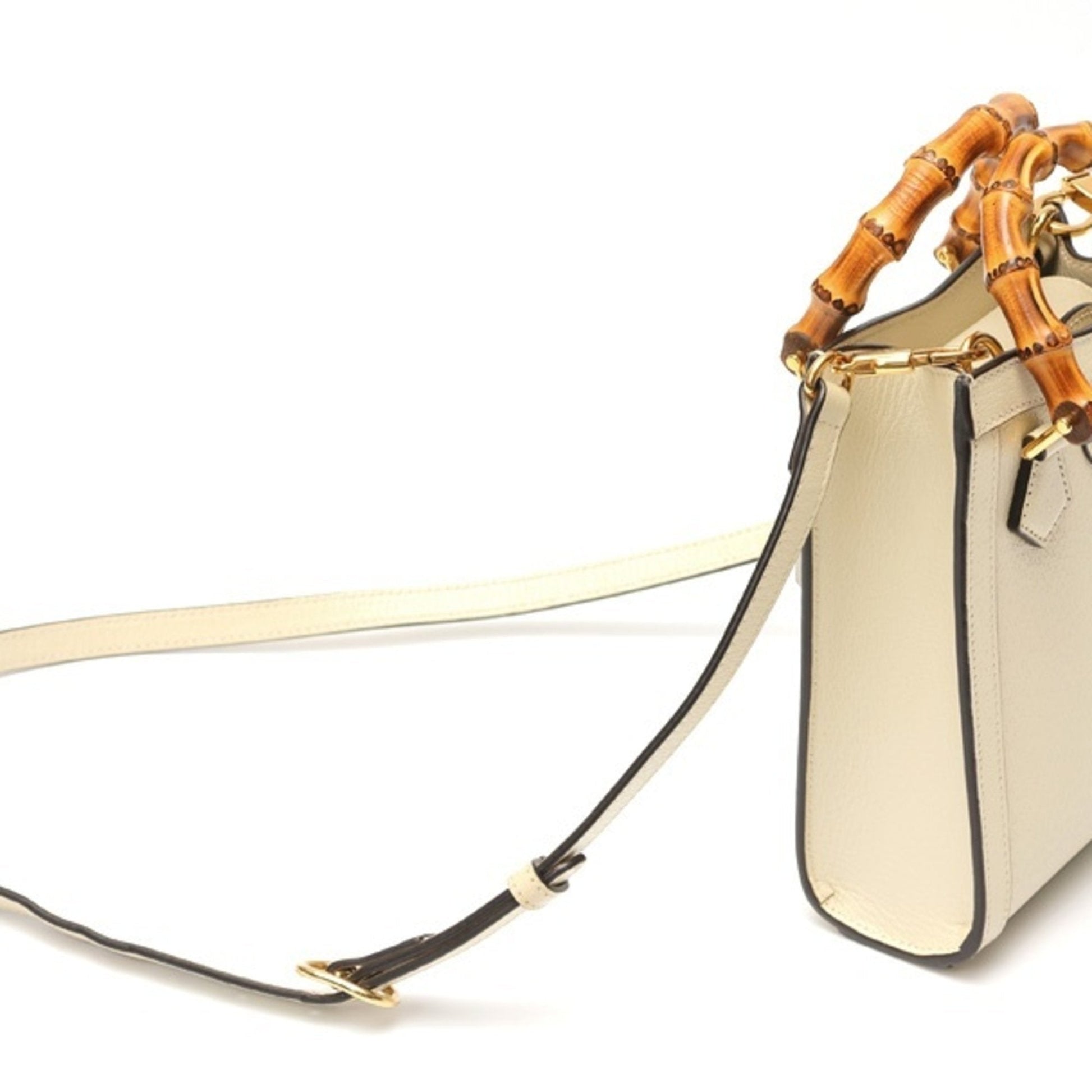 Gucci White Leather Shoulder Bag Tote Bag