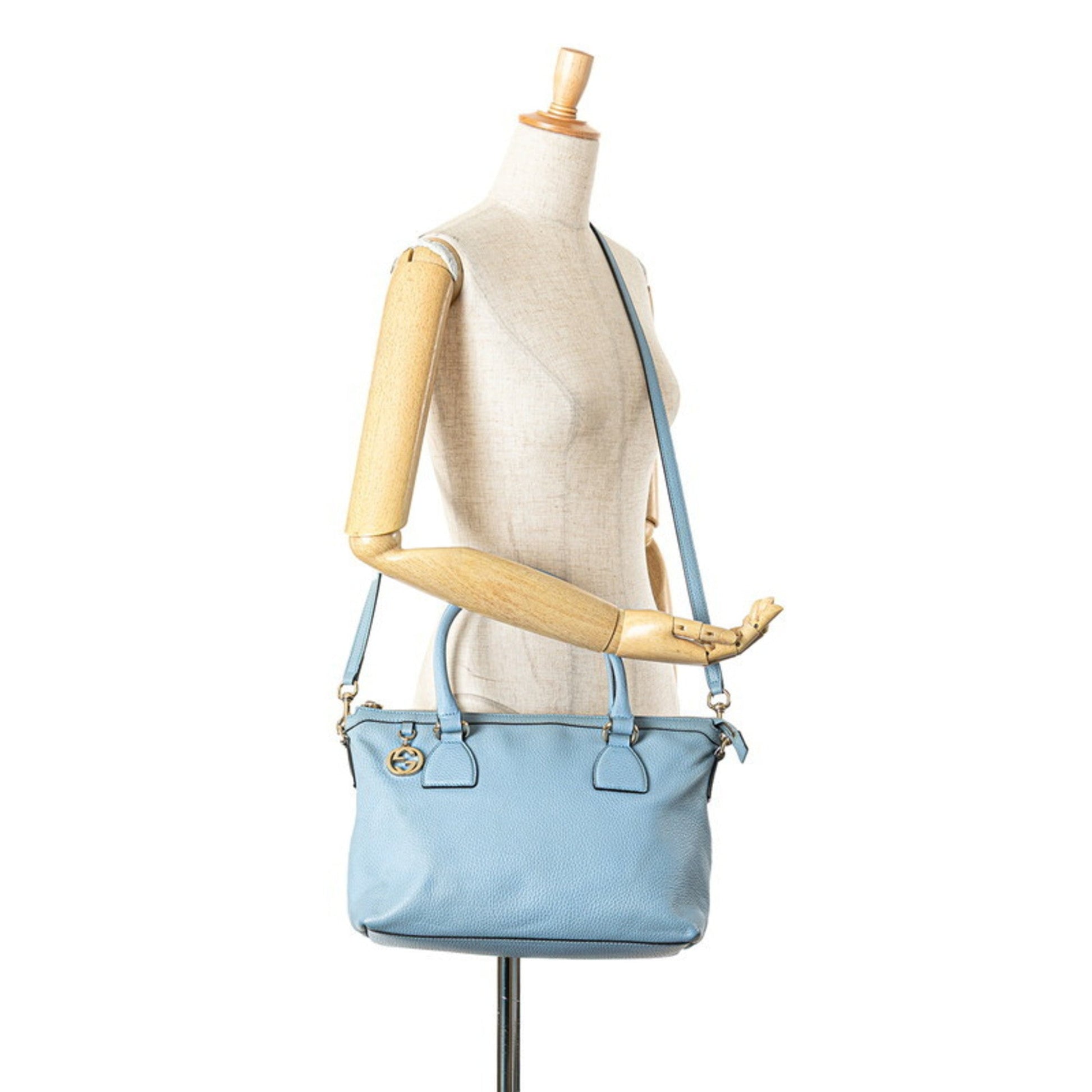 Gucci Light Blue Leather Handbag Shoulder Bag