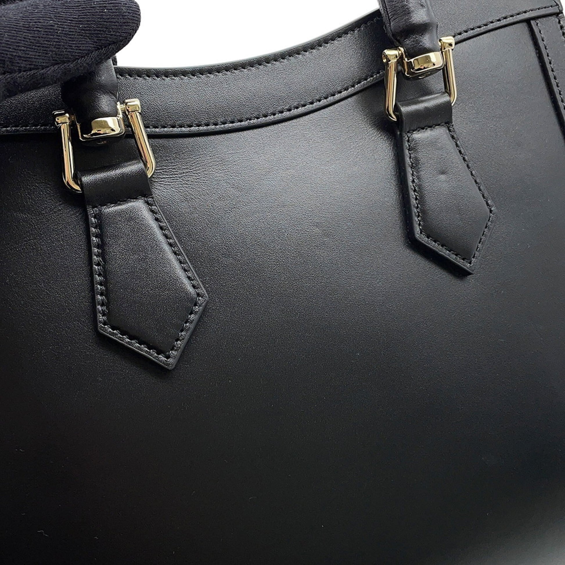 Gucci Black Leather Handbag Shoulder Bag Tote Bag