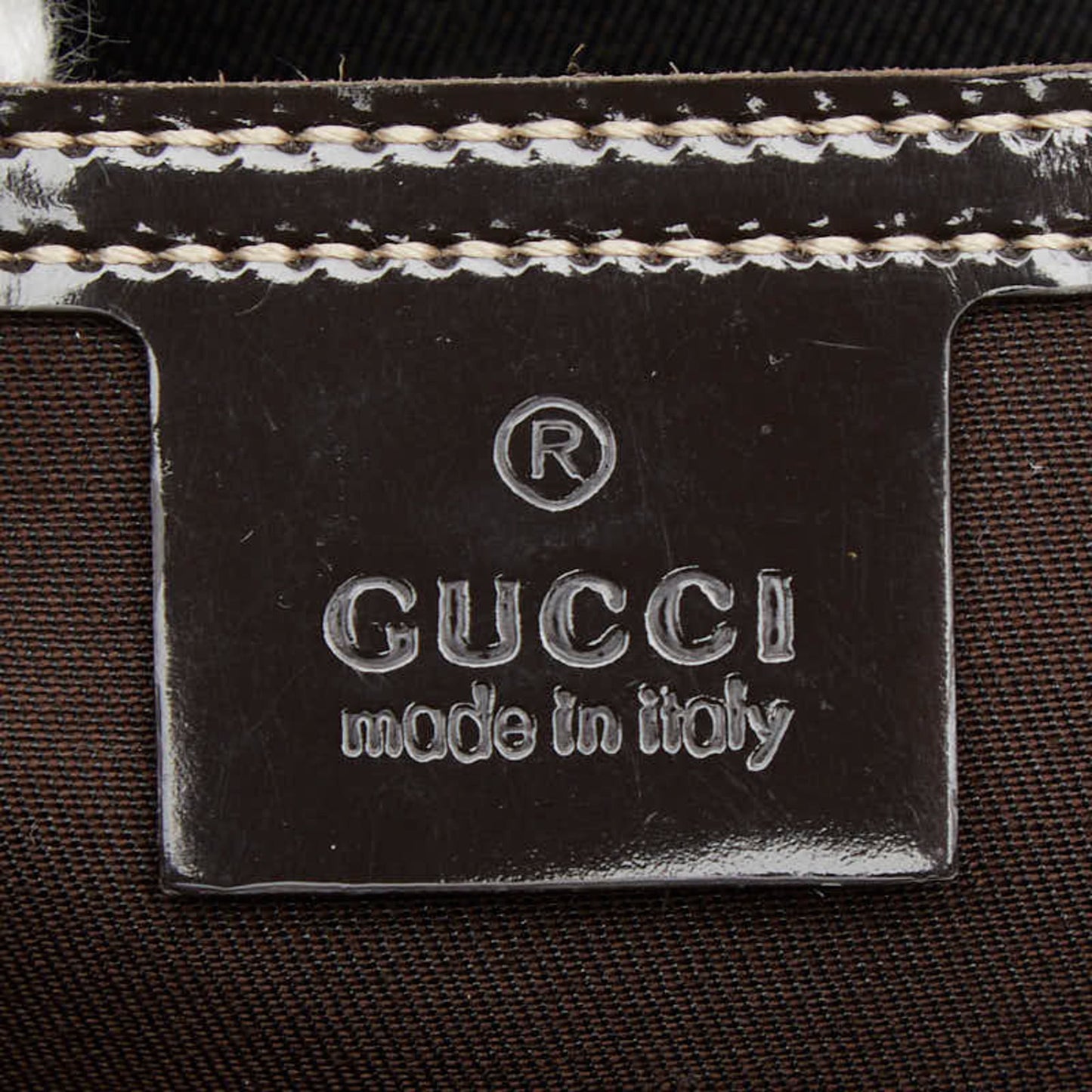 Gucci Beige Brown Pvc Leather Handbag Tote Bag