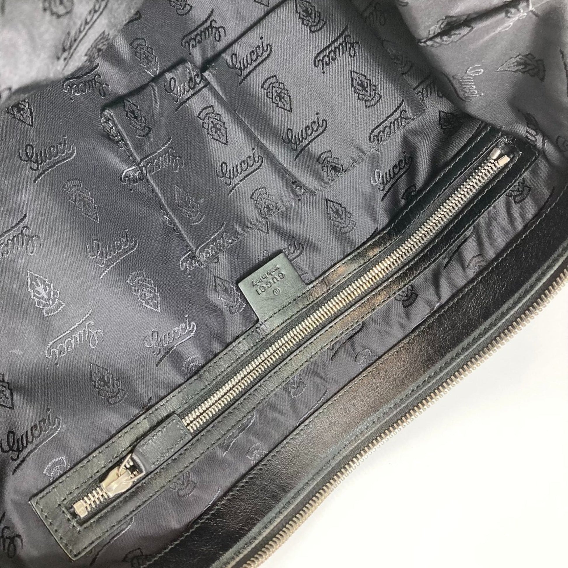 Gucci Diamante Black Gray Canvas Shoulder Bag