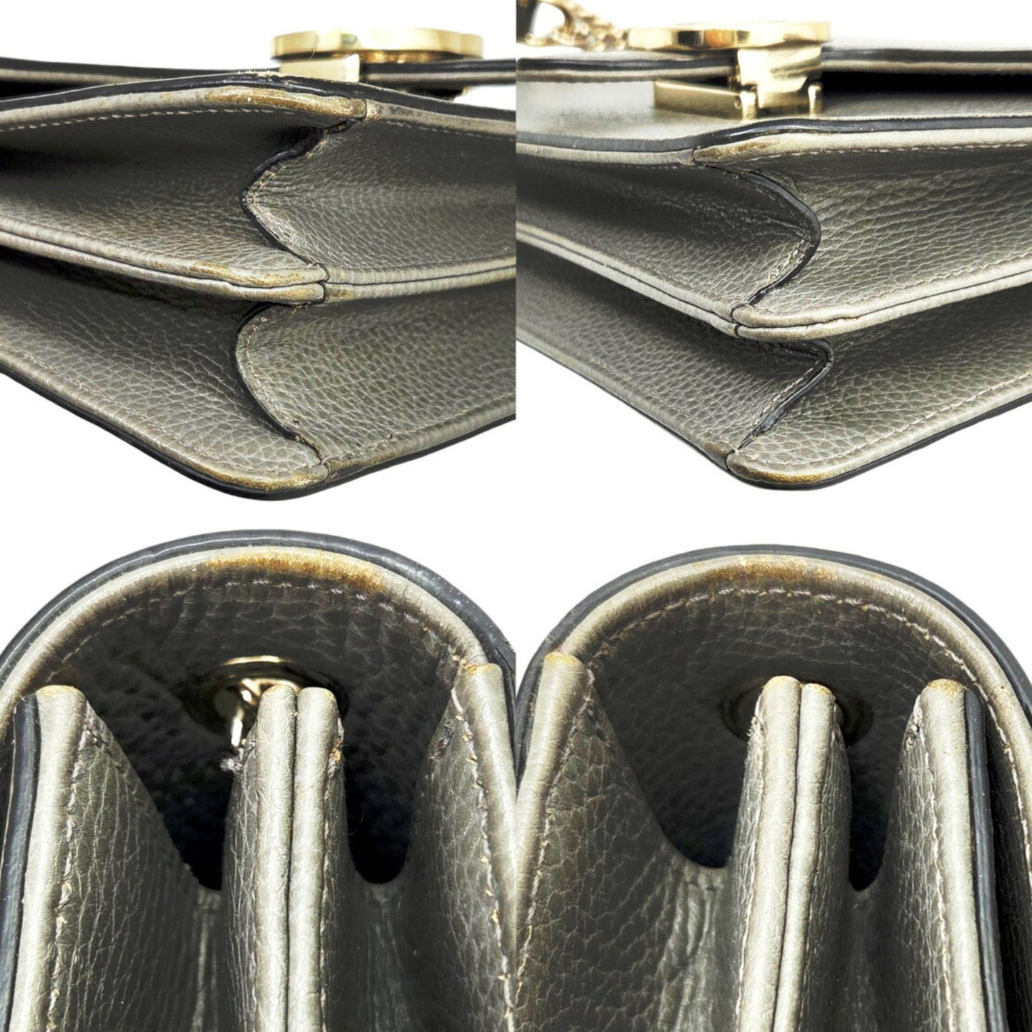 Gucci Gray Leather Shoulder Bag