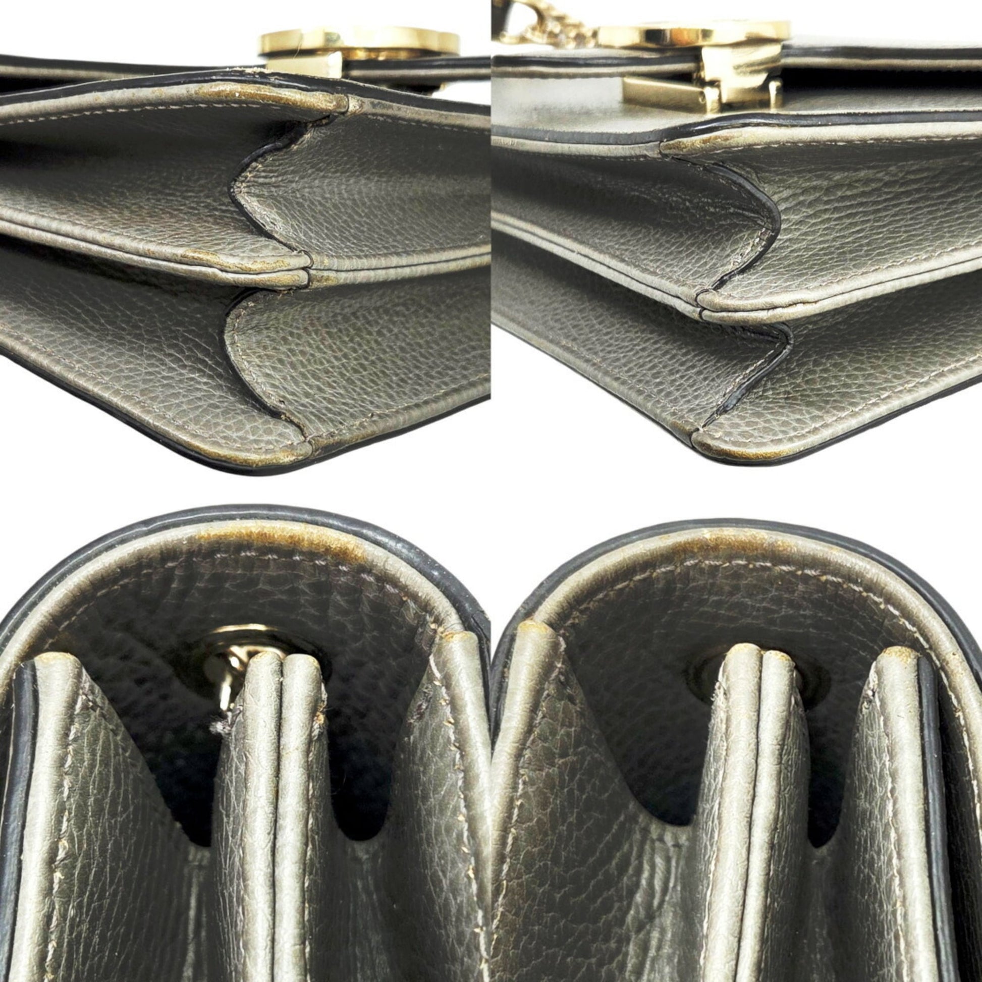 Gucci Gray Leather Shoulder Bag
